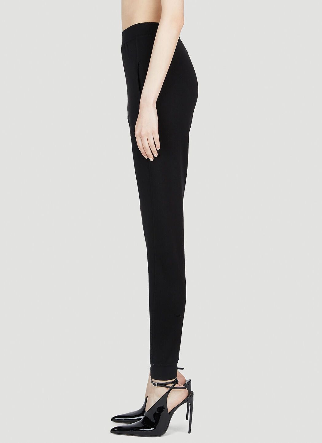 Saint Laurent Paris o1b1hav110125 740463 Sweatpants in Wool in Black Size 28" / US 6 / IT 42 - 3 Thumbnail