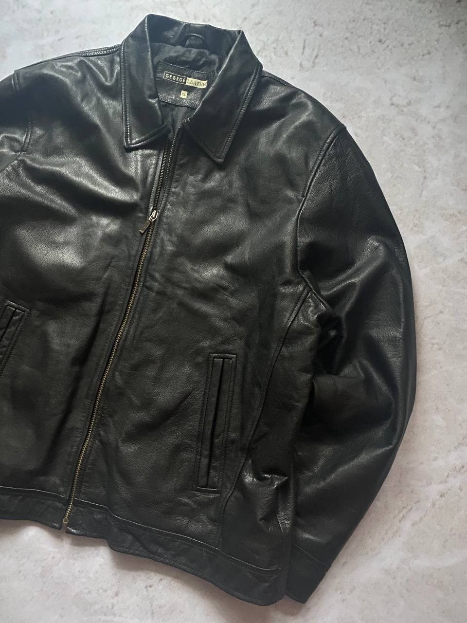 Genuine Leather Vintage Leather Bomber Jacket Moto Y2K Schott Style Size US XL / EU 56 / 4 - 3 Thumbnail
