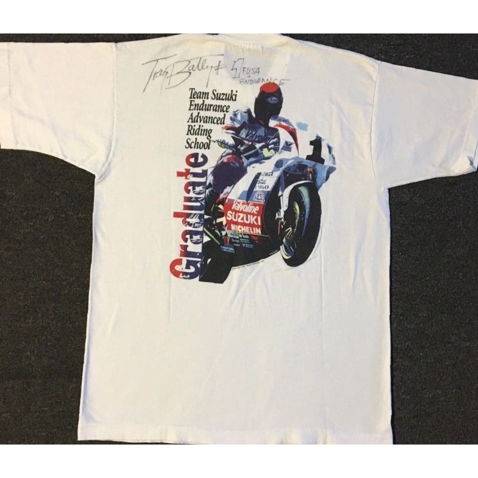 Vintage Vtg 90s Team Suzuki Advanced Riding School Shirt L Racing Motorcycle Car Grunge Shirt Mens White Vintage 90s Suzuki Endurance Size US L / EU 52-54 / 3 - 2 Thumbnail