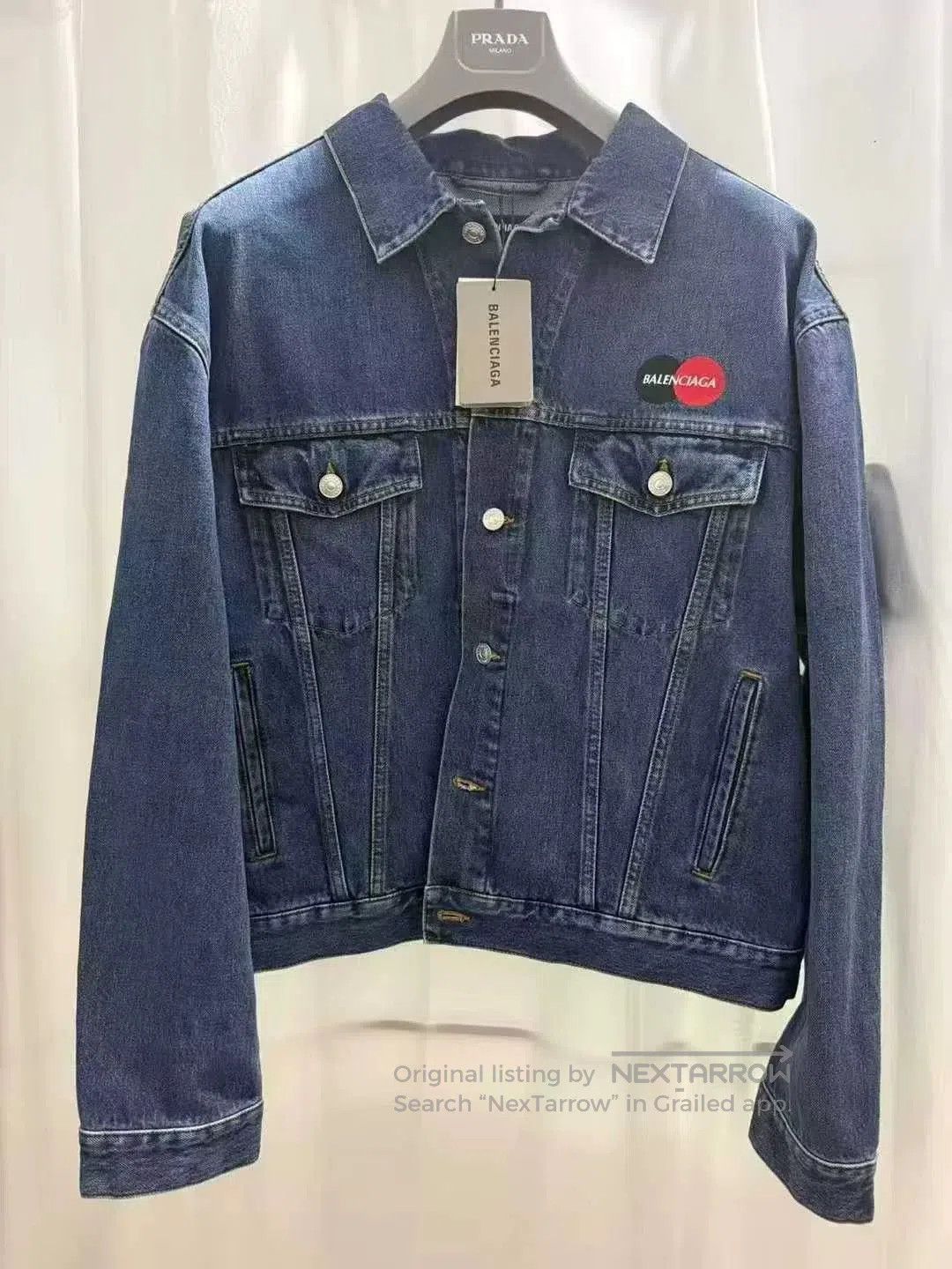 Balenciaga balenciaga blue embroidered denim jacket. Size US L / EU 52-54 / 3 - 1 Thumbnail
