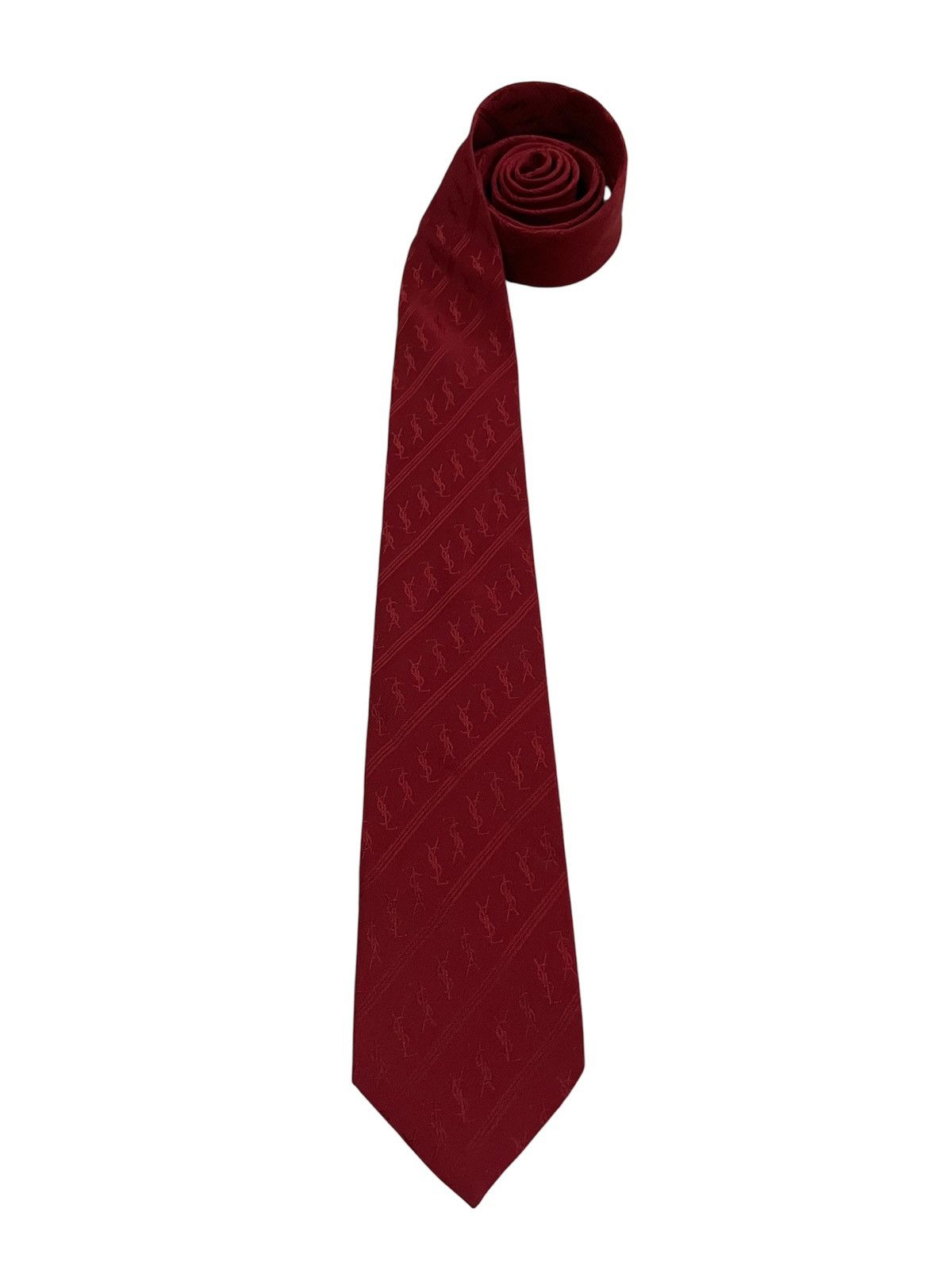 Yves Saint Laurent Luxury Saint Lauren Monogram Silk Necktie Size ONE SIZE - 1 Thumbnail