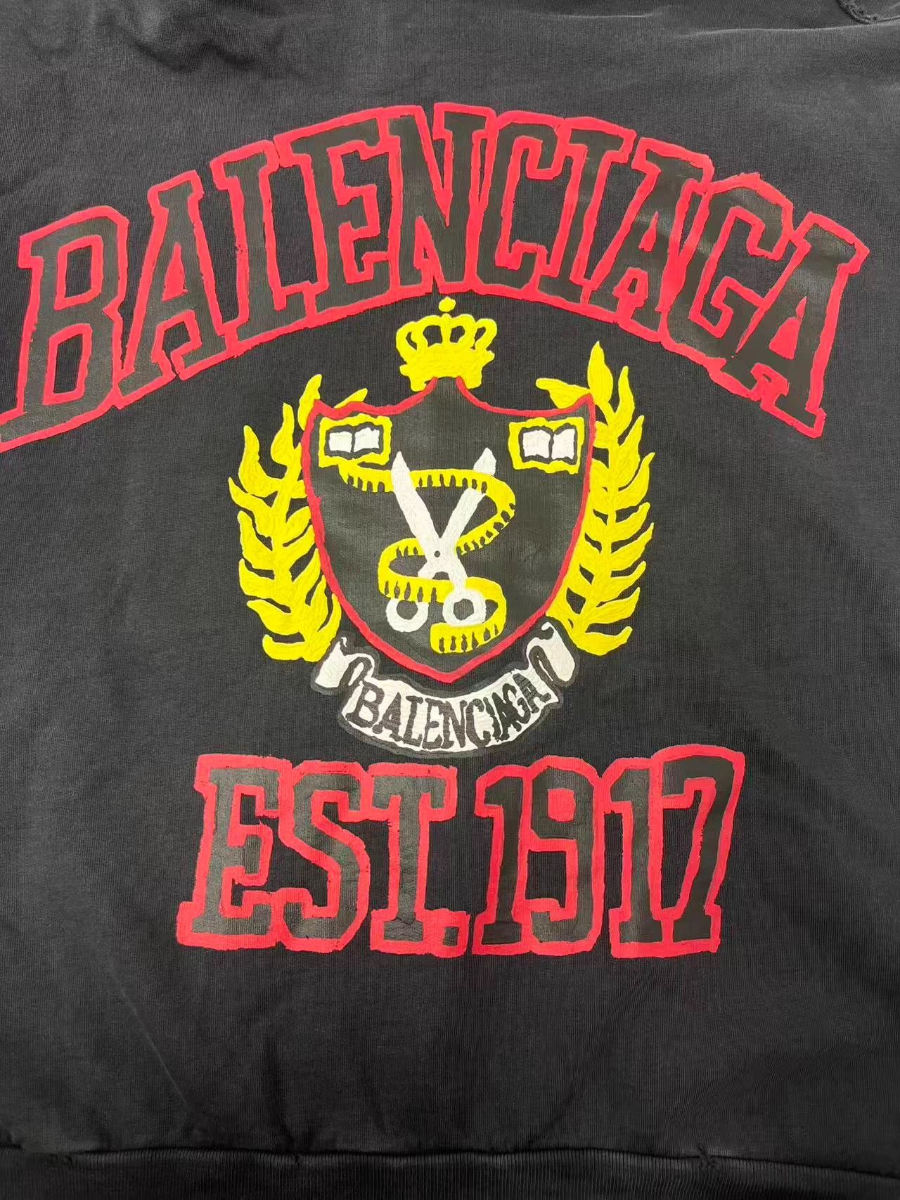 Balenciaga Balenciaga Logo Print Casual Hoodie Black XS Size US XS / EU 42 / 0 - 3 Thumbnail