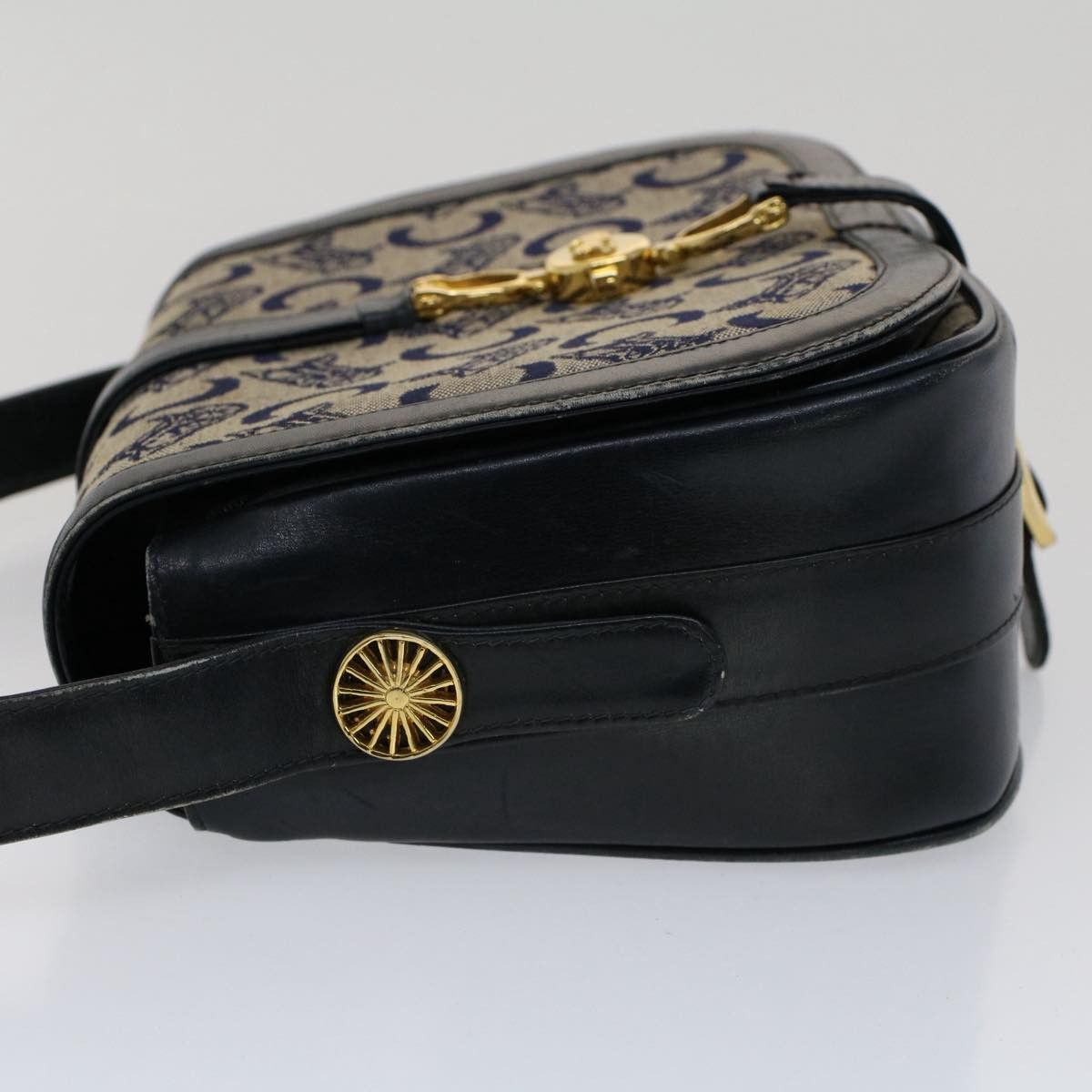 Celine CELINE C Macadam Canvas Shoulder Bag Navy Size ONE SIZE - 4 Thumbnail
