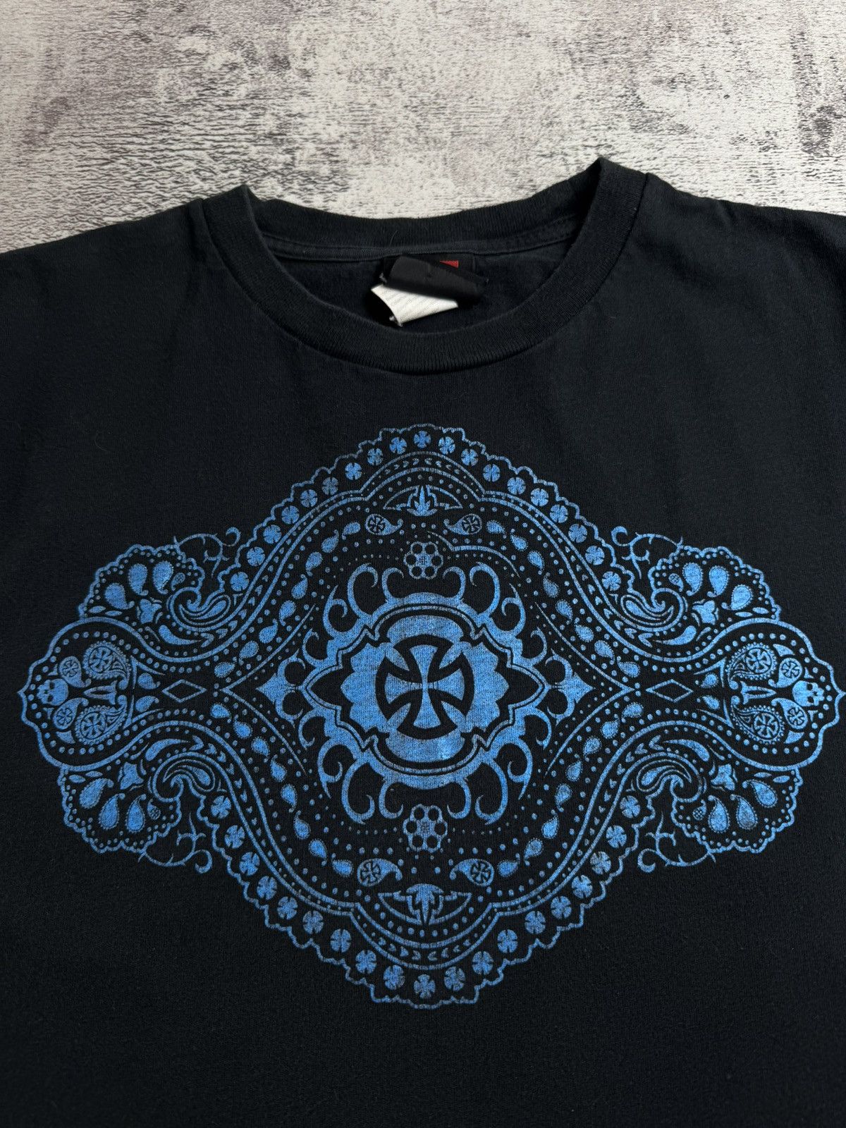 Independent Truck Co. Independent Truck Skate Rap USA Flag Hip Hop Rap Black Skull Y2K T Shirt Tee Size US M / EU 48-50 / 2 - 7 Thumbnail