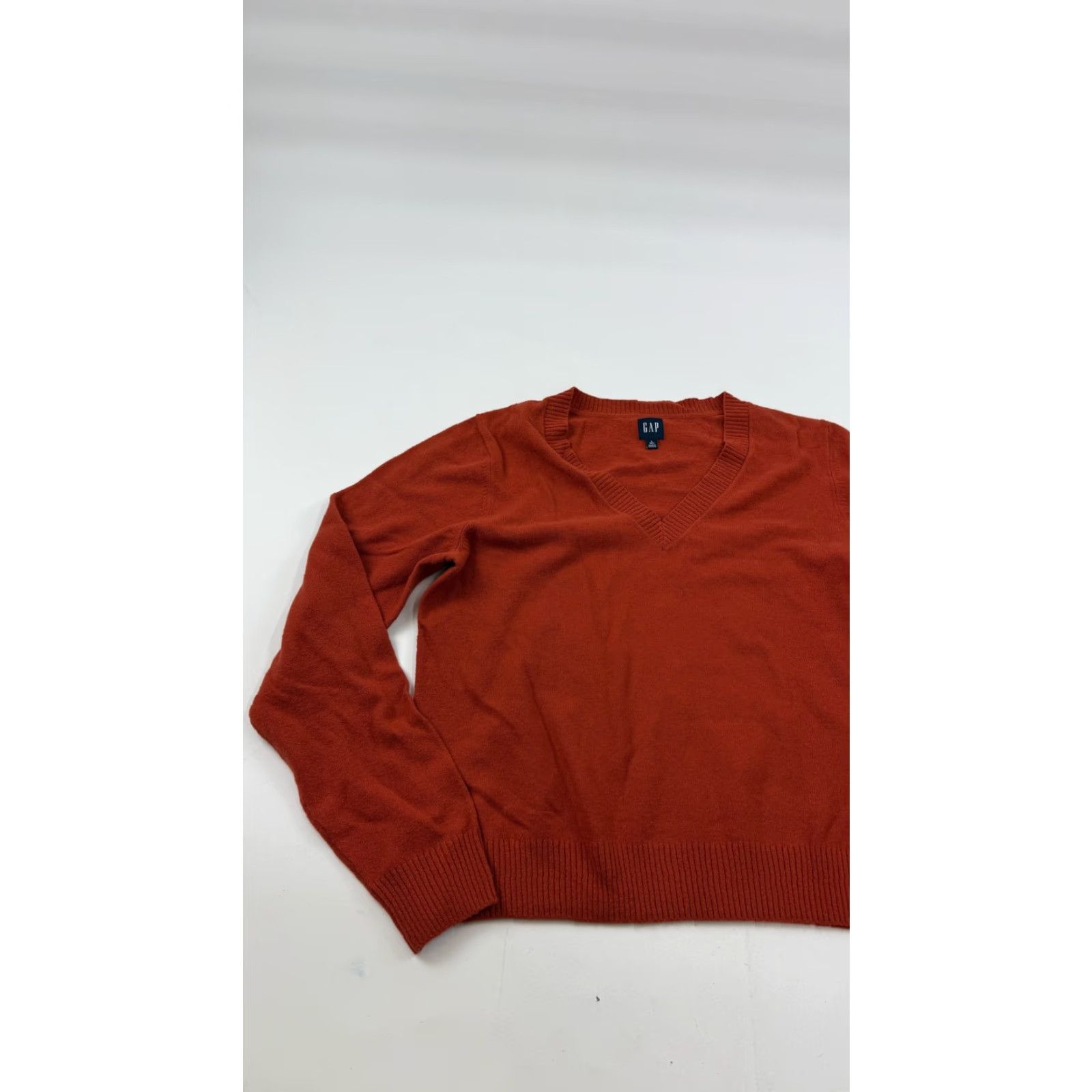 Gap Gap Mens LT Tall Orange V-Neck Cotton Blend Knit Pullover Sweater Casual Shirt? Size US L / EU 52-54 / 3 - 2 Thumbnail