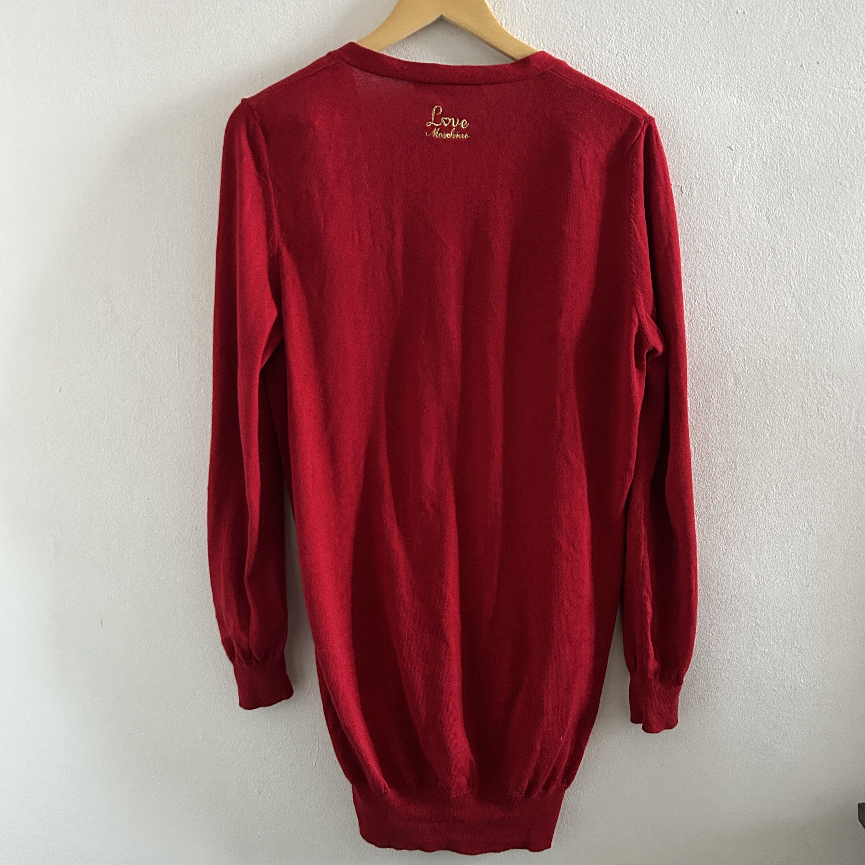 Love Moschino Love Moschino Y2k Red V-Neck Cardigan Size S / US 4 / IT 40 - 11 Thumbnail