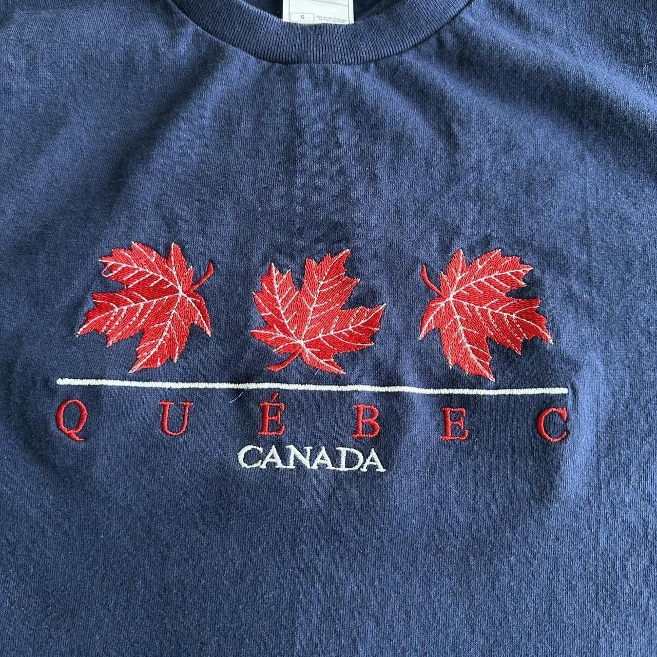 Fruit Of The Loom Vintage Quebec Canada Shirt Tee Womens Small Navy Maple Leaf Size S / US 4 / IT 40 - 7 Thumbnail