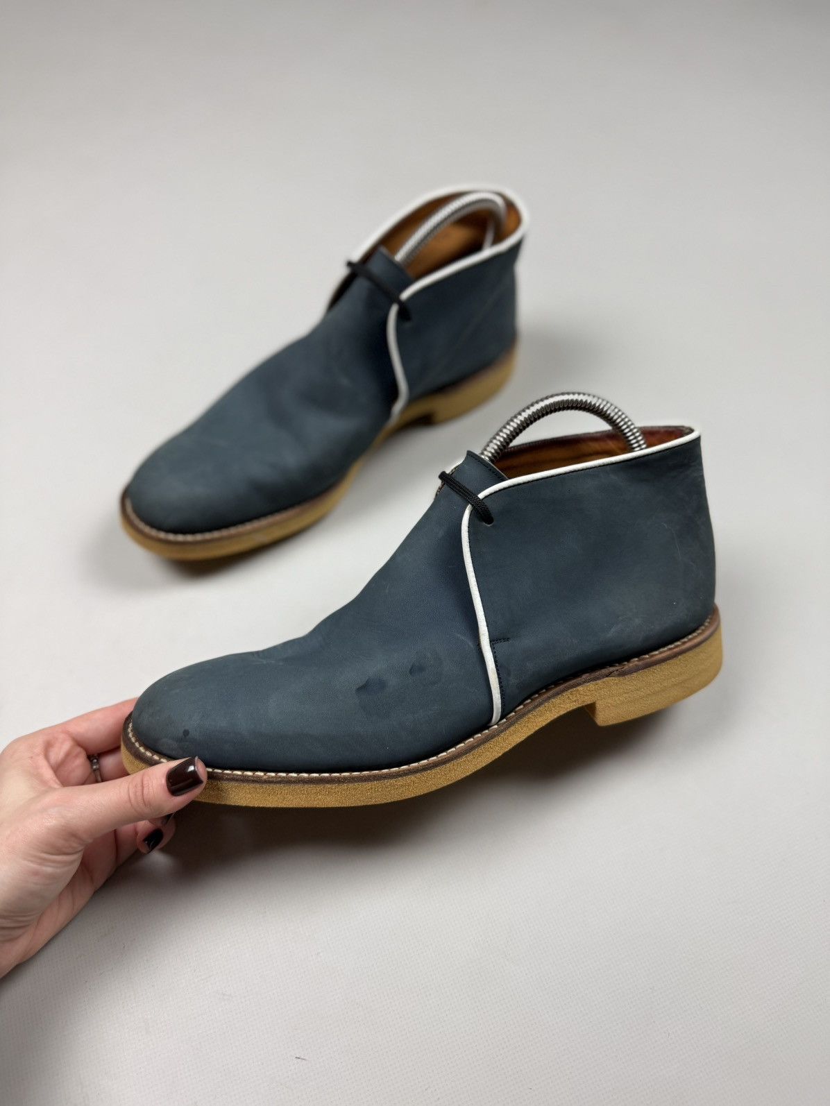 Grenson Grenson Men’s Leather Lace Up Formal Desert Boots Shoes Size US 8.5 / EU 41-42 - 12 Thumbnail