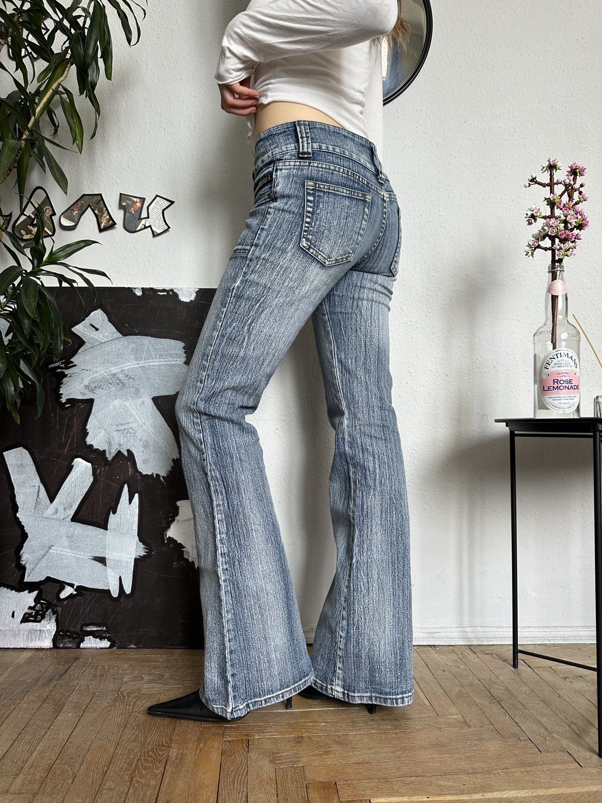If Six Was Nine × Japanese Brand × Vintage Vintage Sexy Slim Washed Bootcut Flared Jeans Size 30" / US 8 / IT 44 - 3 Thumbnail