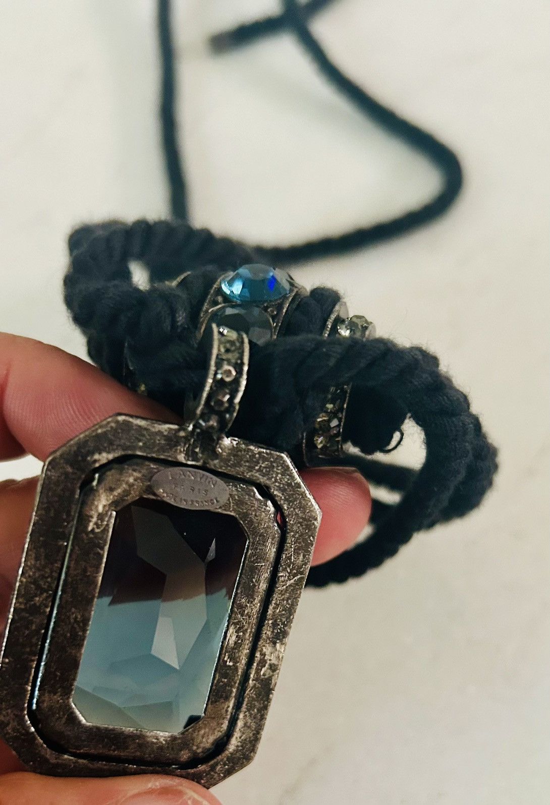 Lanvin Lanvin blue crystal pendant statement necklace Size ONE SIZE - 12 Thumbnail