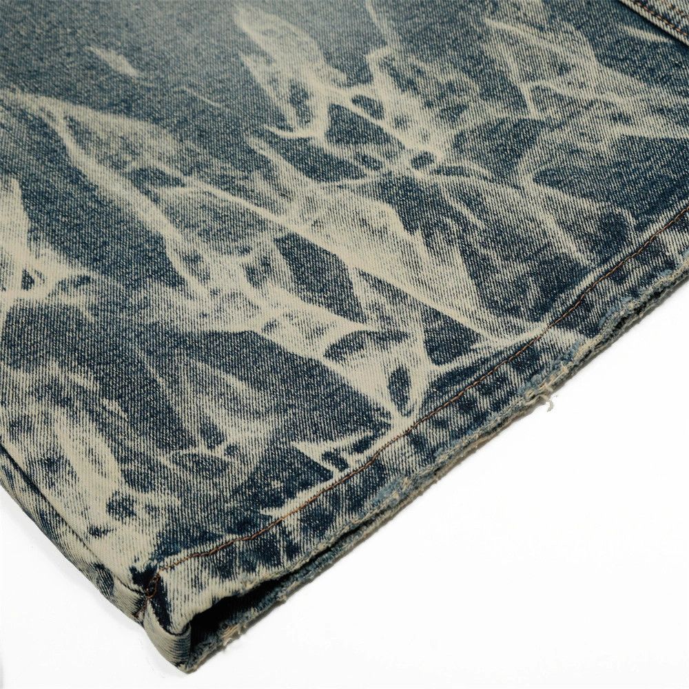 Vintage Trendy punk tie-dye men's gradient washed denim shorts Size US 32 / EU 48 - 5 Thumbnail