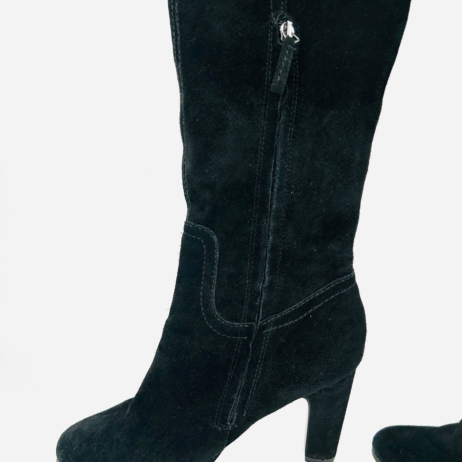 Sam Edelman Black Suede Buckle Detail Sexy Over-The-Knee Boots Size US 9.5 / IT 39.5 - 4 Thumbnail