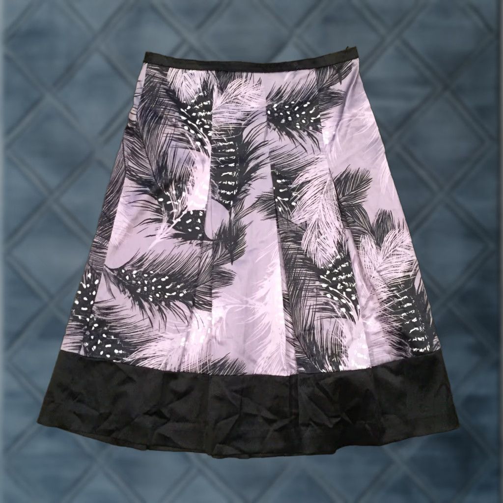 Vintage East 5th Skirt Gray Floral A-Line Midi Unlined Size 4 Women Regular Cotton Blend Vintage No Size 27" / US 4 / IT 40 - 1 Thumbnail