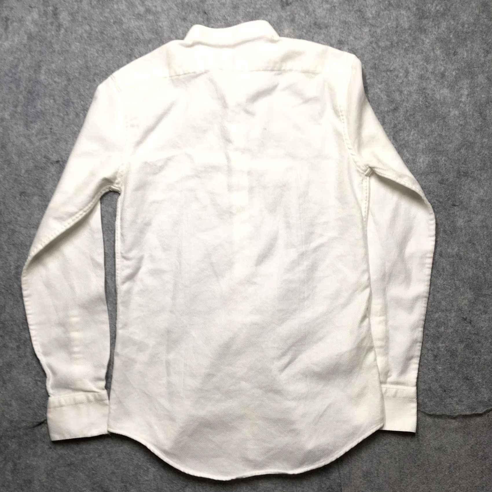 Reiss Reiss Shirt Mens Small White Grandad Collar Slim Fit Long Sleeve Textured Cotton Size US S / EU 44-46 / 1 - 6 Thumbnail