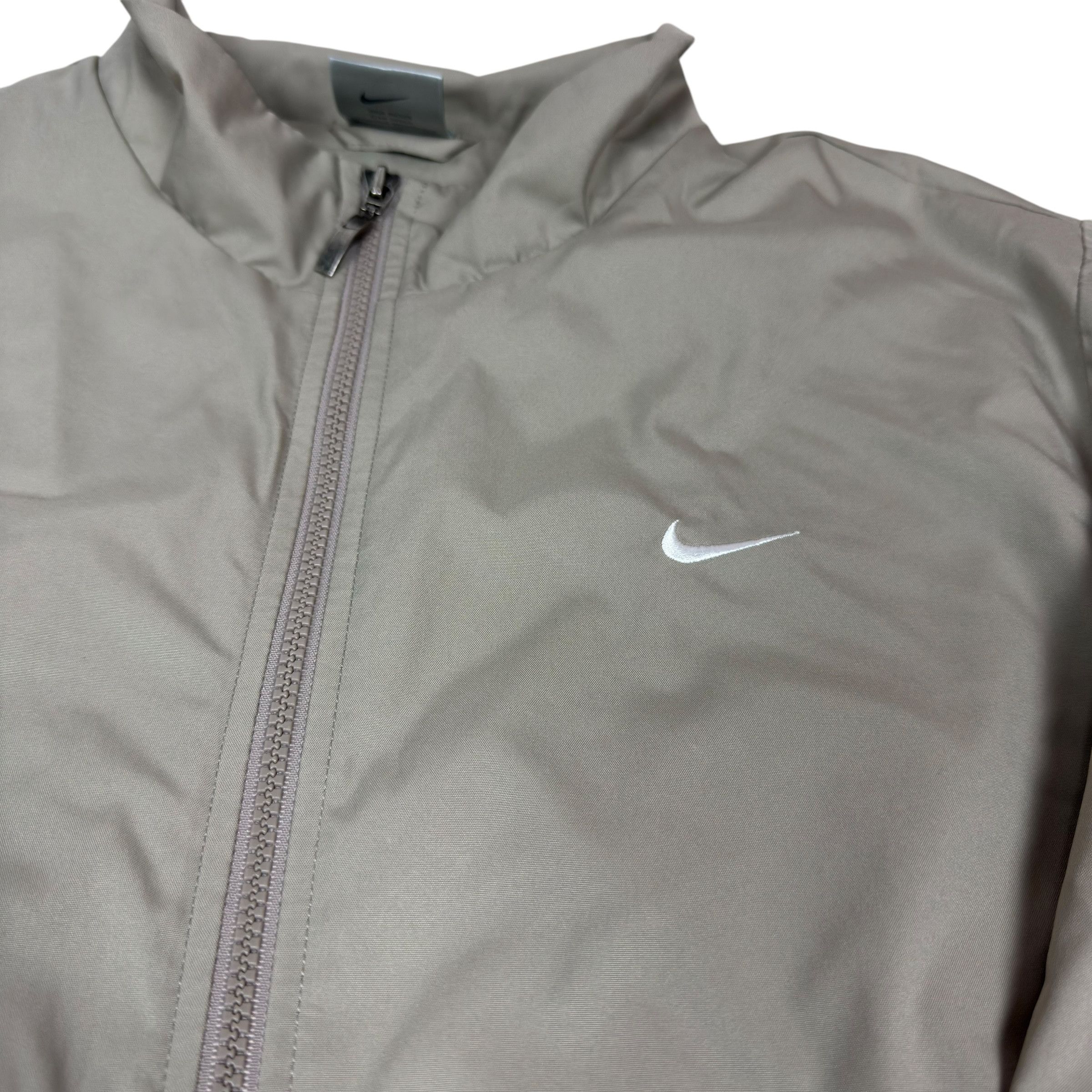 Nike × Vintage Nike Beige Swoosh Full Zip Windbreaker Jacket Medium Size M / US 6-8 / IT 42-44 - 3 Thumbnail
