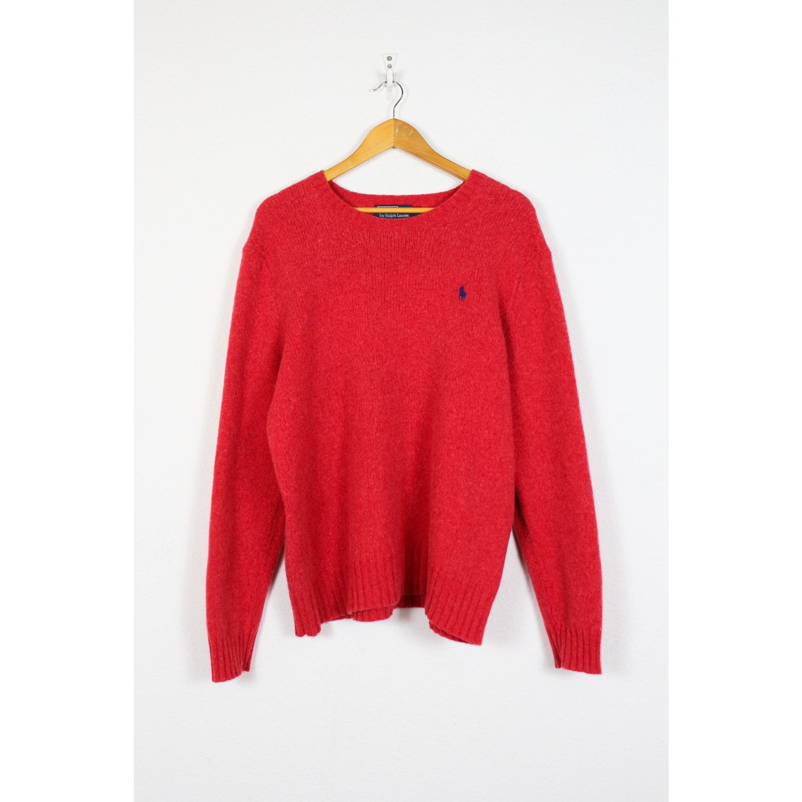 Polo Ralph Lauren Vintage Polo Ralph Lauren Pony Logo Red Wool Knit Sweater Size US L / EU 52-54 / 3 - 1 Thumbnail