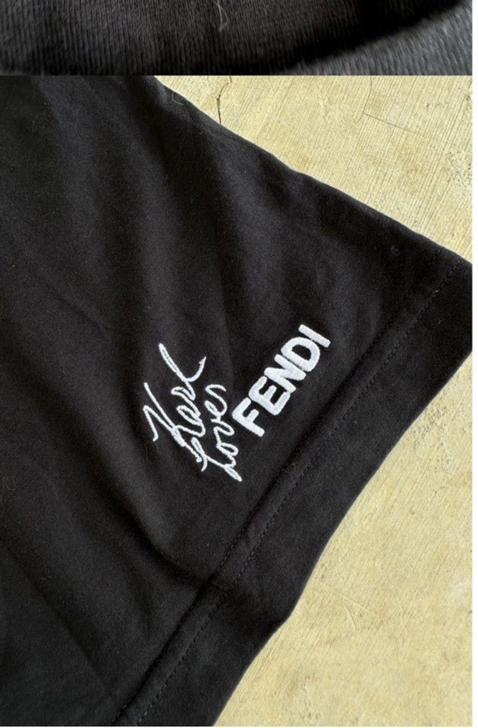 Fendi Fendi Karl Loves Fendi Black Tee -Rhinestone Made in Italy Size US M / EU 48-50 / 2 - 4 Thumbnail