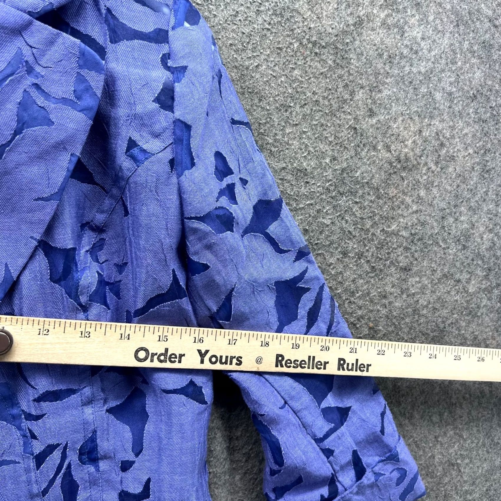 Vintage Clara Sun Woo Blazer Women Small Blue Textured Floral Jacquard Jacket AOP Size S / US 4 / IT 40 - 4 Thumbnail