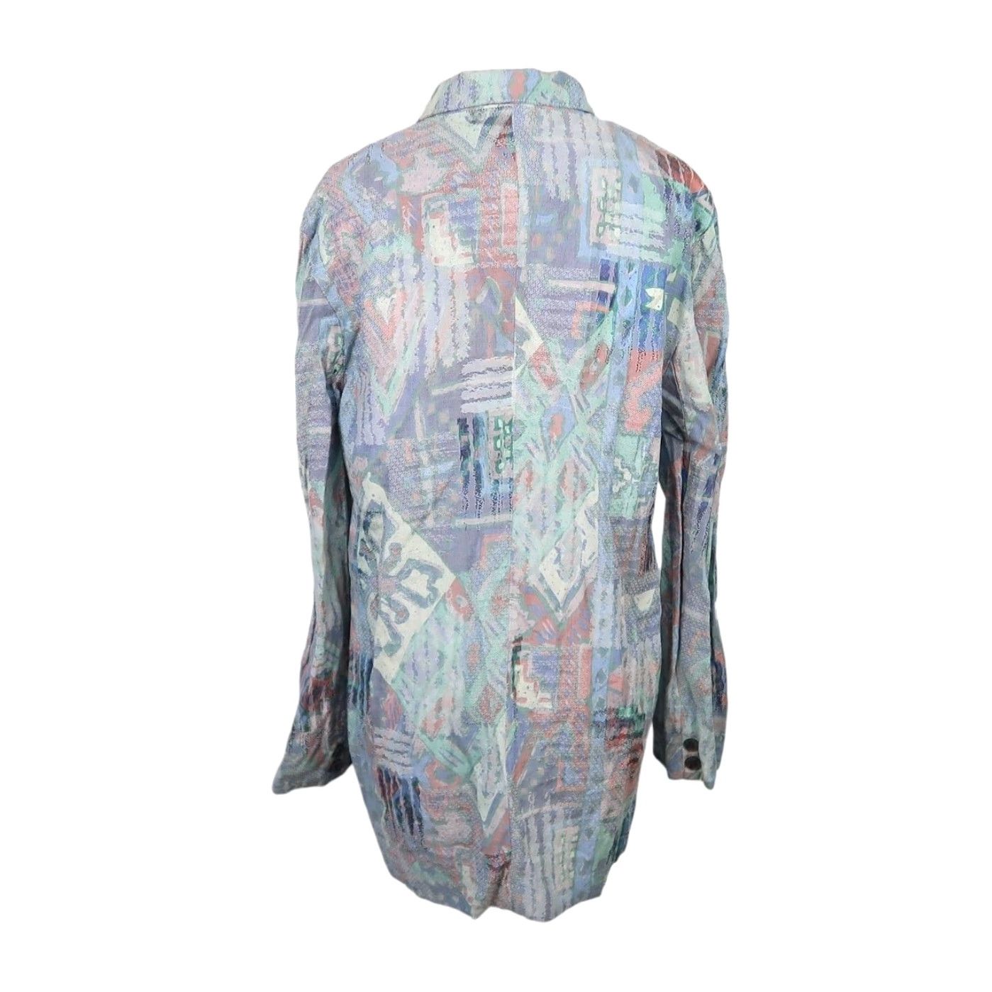 Vintage VINTAGE 90s Seasons Sport Blazer Geometric Southwestern Light Blue Women's Size 10 Long Sleeve Button Closure Casual Workwear Mens Womens Boys Girls Size L / US 10 / IT 46 - 4 Thumbnail