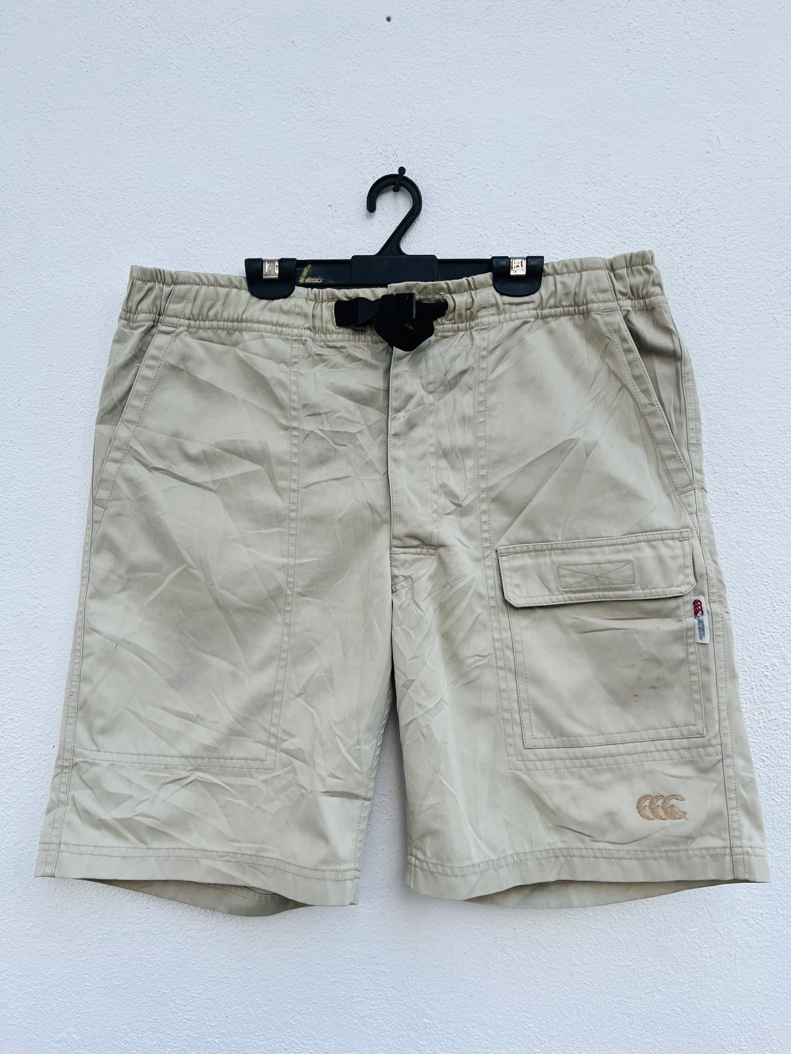Canterbury of New Zealand × Japanese Brand × Vintage Vintage Canterbury Of New Zealand Big Logo Cream Short Pant Size US 35 - 1 Thumbnail