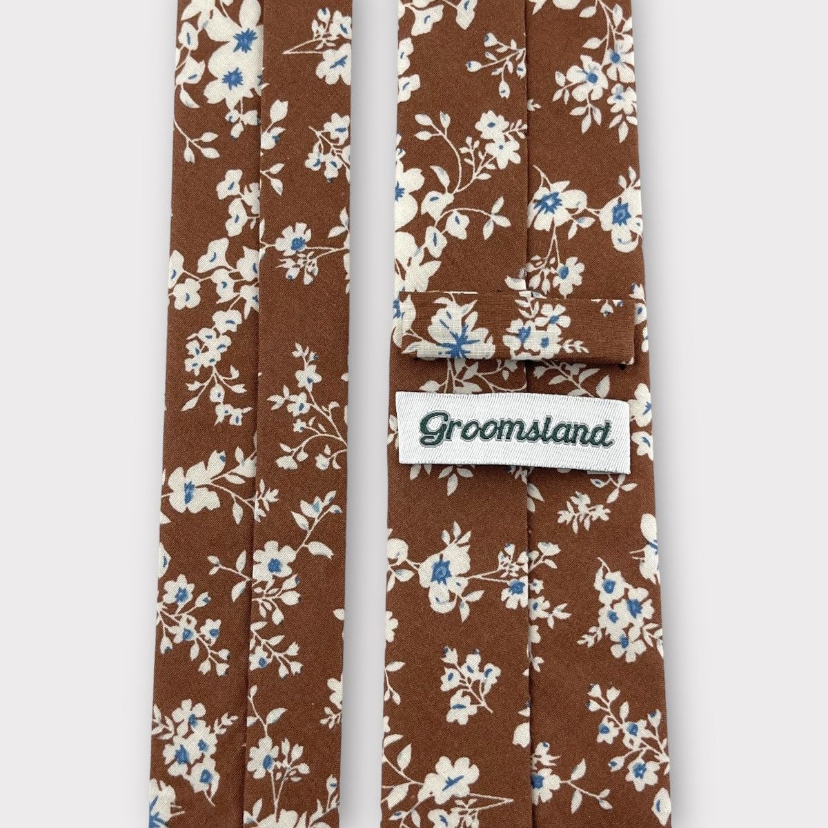 Other Men's Russet Brown Floral Print Necktie, Slim 2.5” Width Size ONE SIZE - 5 Thumbnail