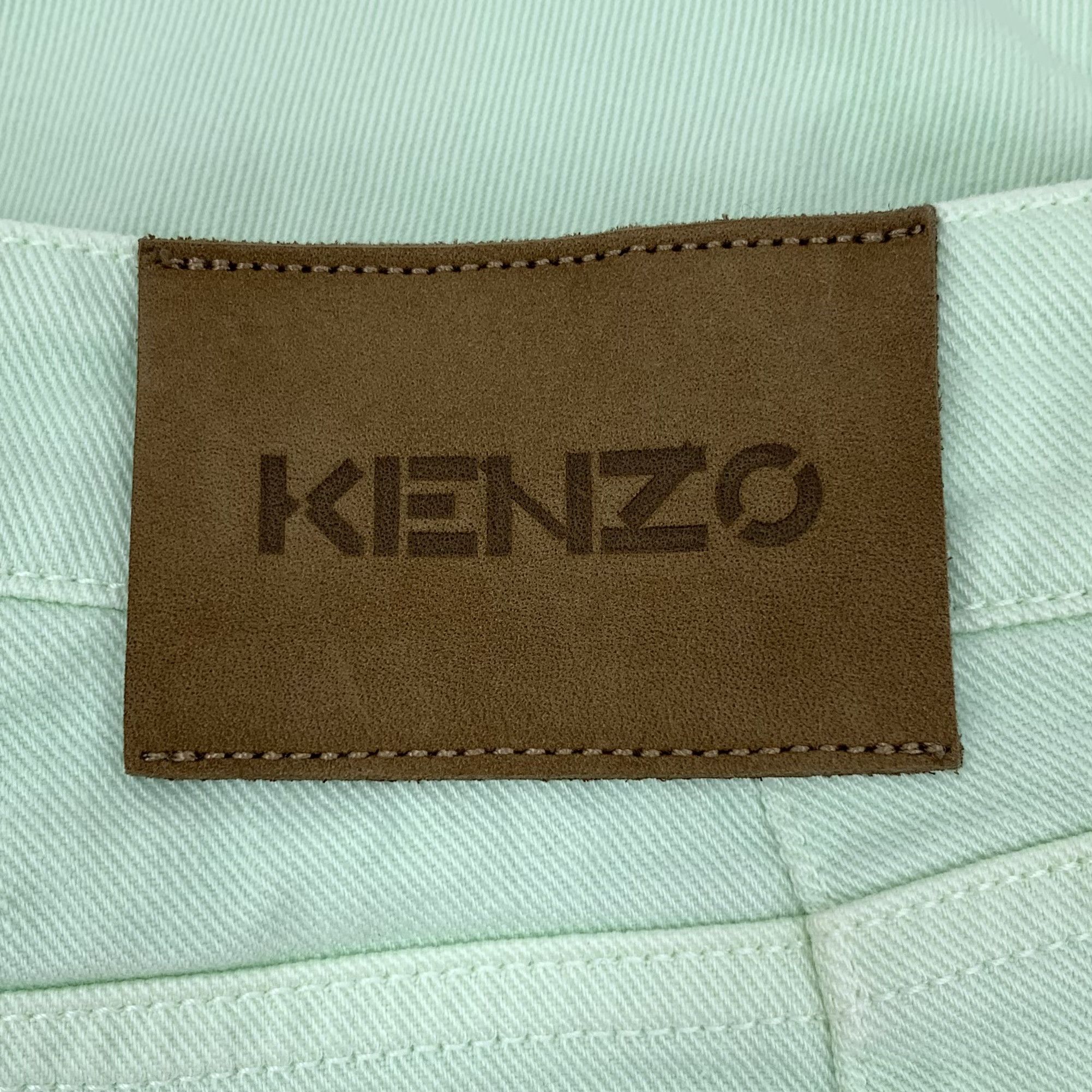 Kenzo Kenzo Light Green Denim Skirt (Size XS) Size 25" / US 0 / IT 36 - 2 Thumbnail