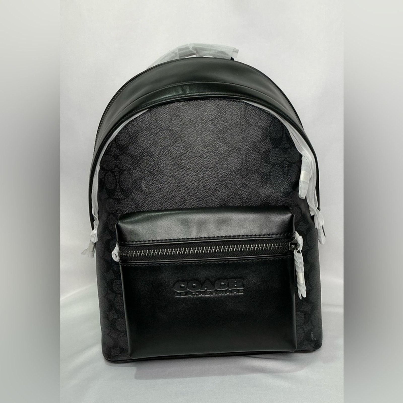 Coach COACH Signature Charter Backpack Signature Canvas Black NEW Size 36 - 2 Thumbnail