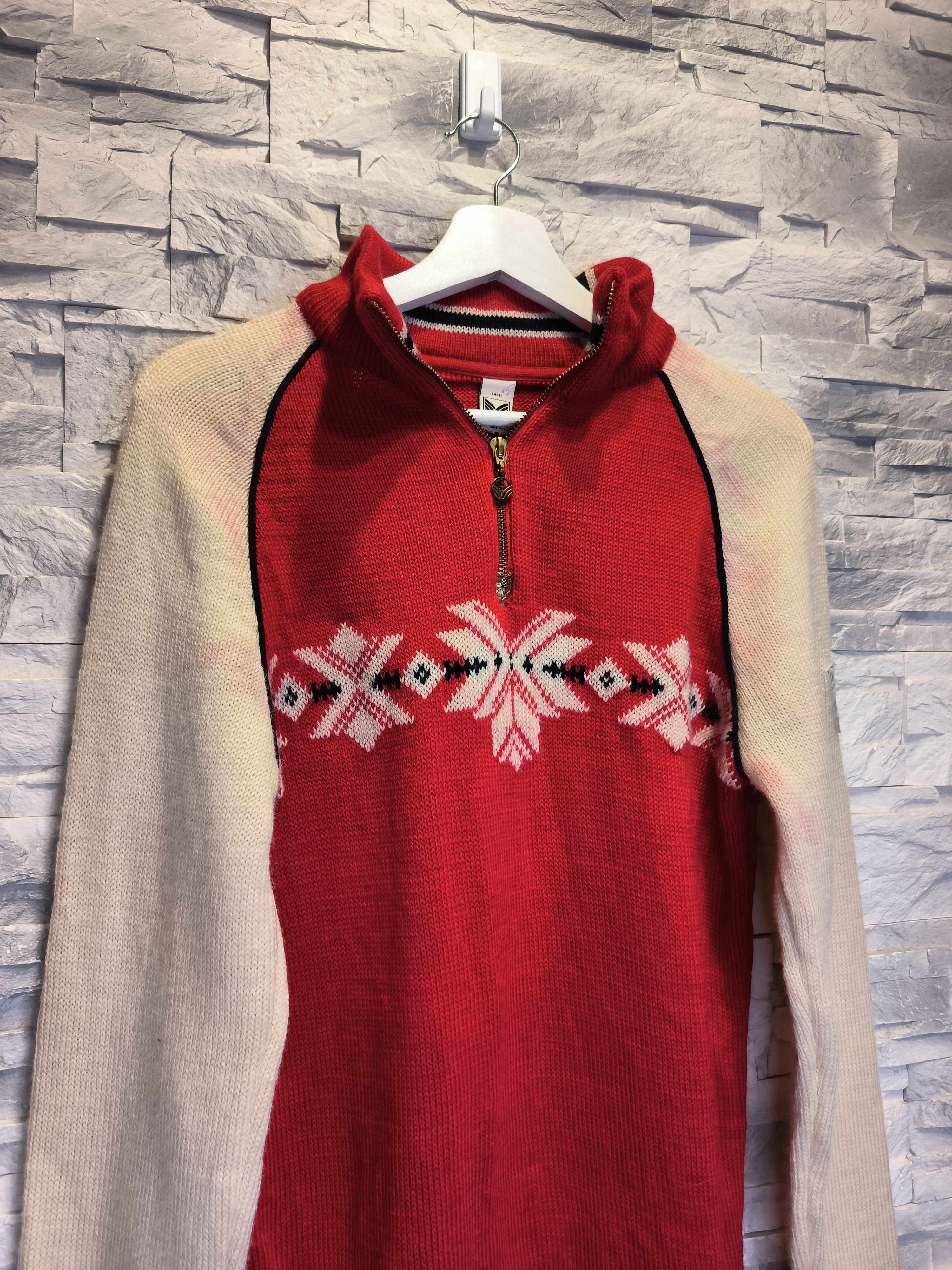 Dale Of Norway × Vintage Dale of Norway Wool Knitwear Salmon Leather Half Zip Vintage Size US L / EU 52-54 / 3 - 2 Thumbnail
