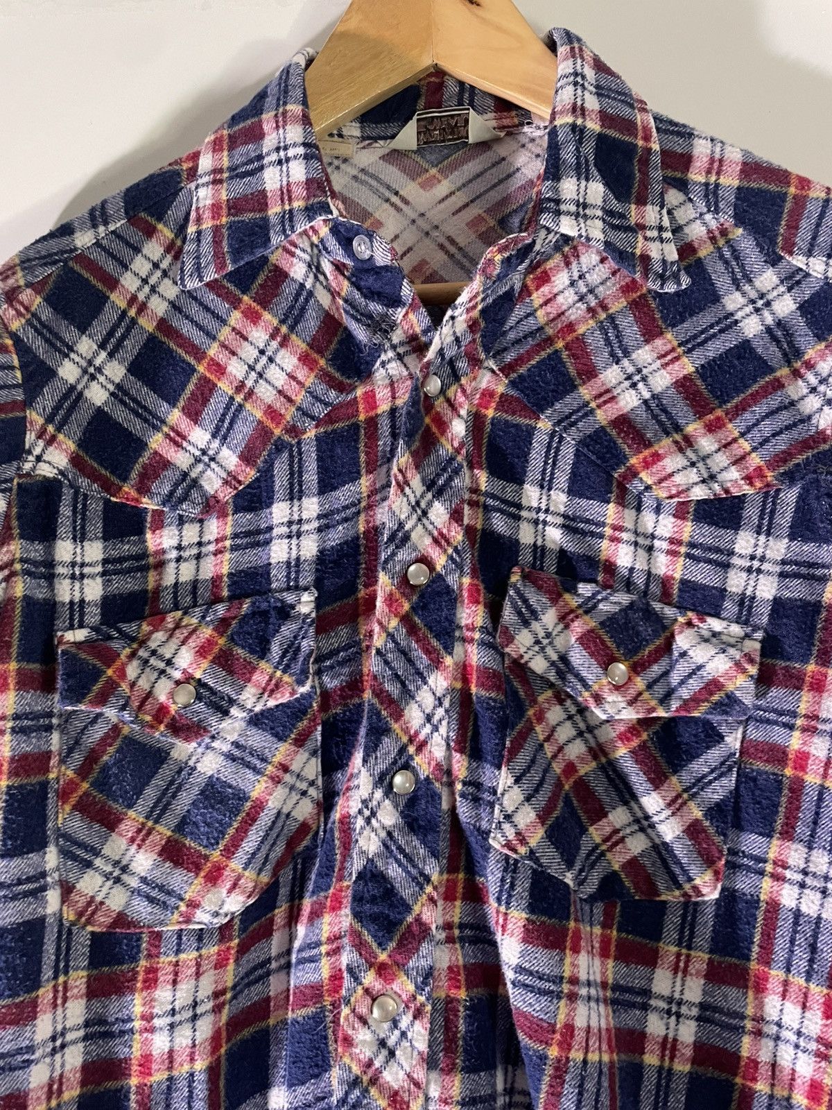 Vintage 70’s 80’s VTG Vintage Sears Western Wear Blue Flannel Shirt Size US S / EU 44-46 / 1 - 3 Thumbnail