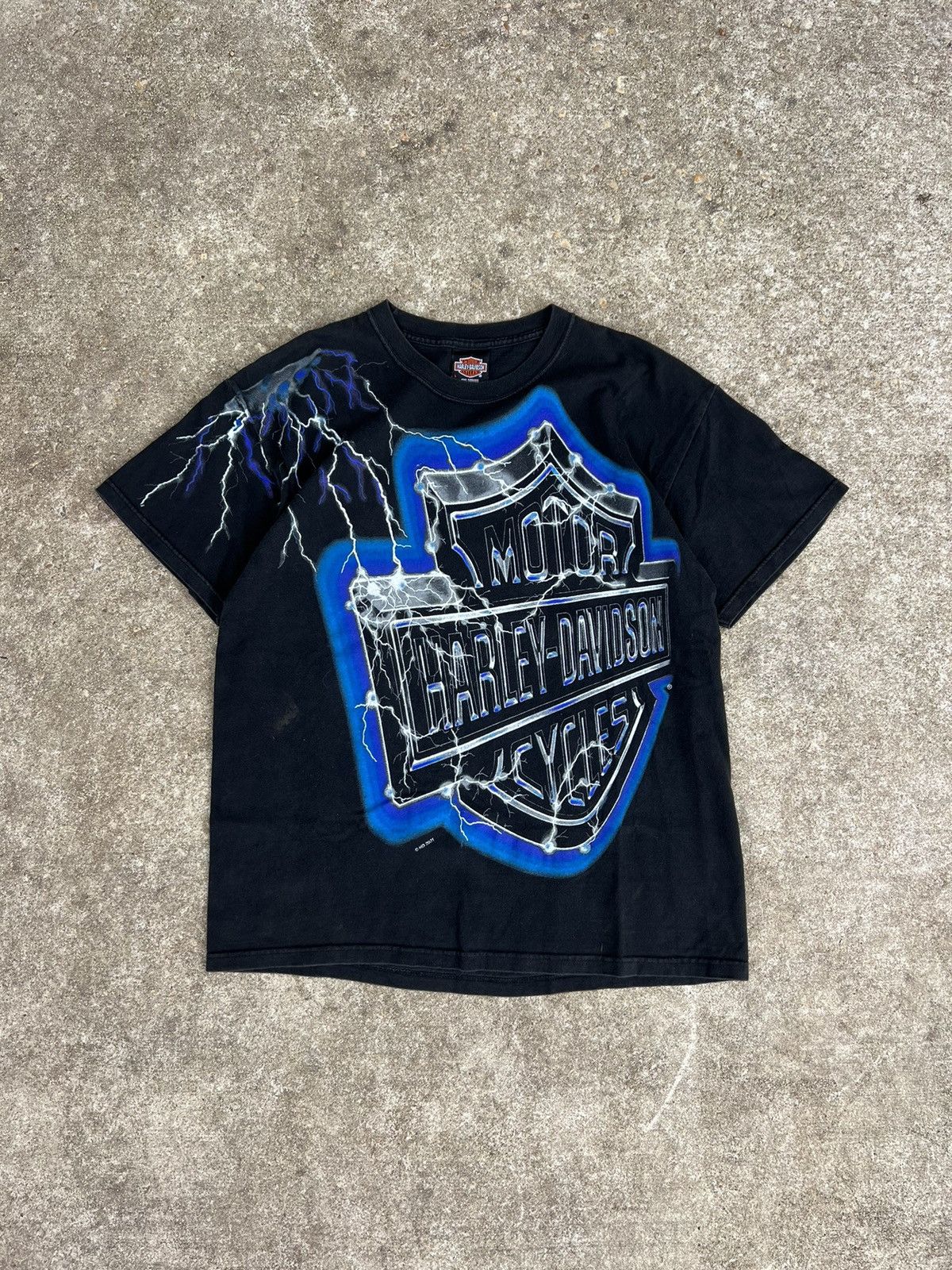 Harley Davidson × Vintage Vintage Harley Davidson Lightning Tee | Grailed