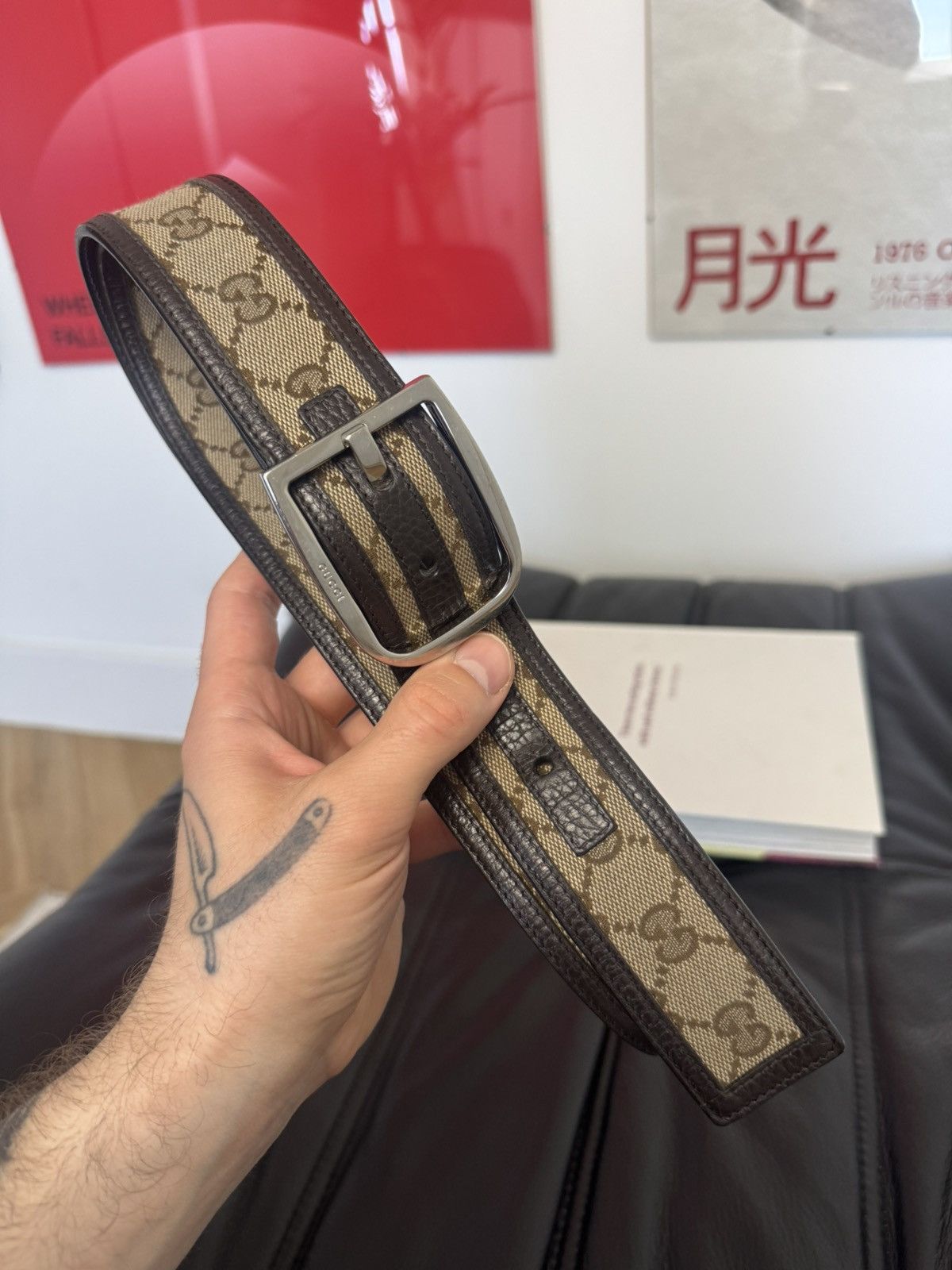 Gucci Gucci GG Monogram Supreme Designer Belt High End Luxury Rare Size ONE SIZE - 7 Thumbnail