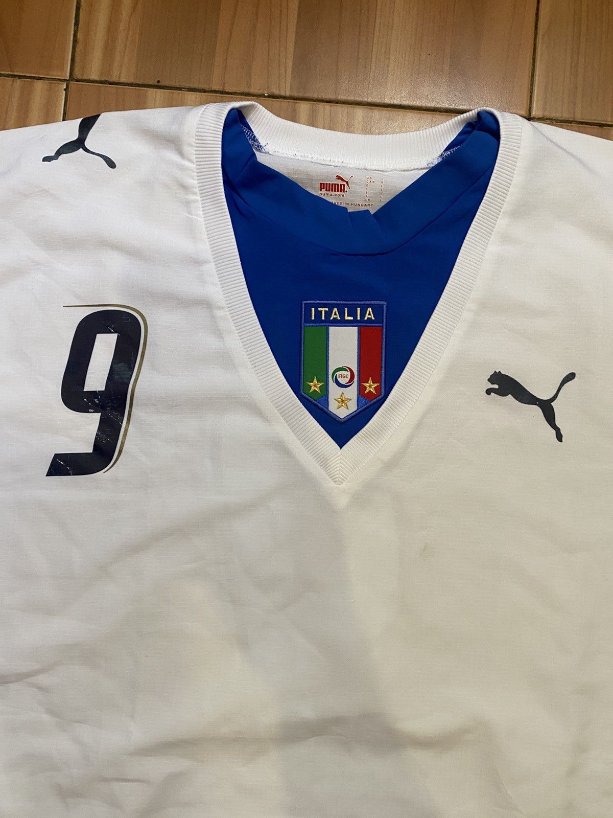 Puma Puma 2006 World Cup #9 Luca Toni Soccer Jersey Size US L / EU 52-54 / 3 - 2 Thumbnail