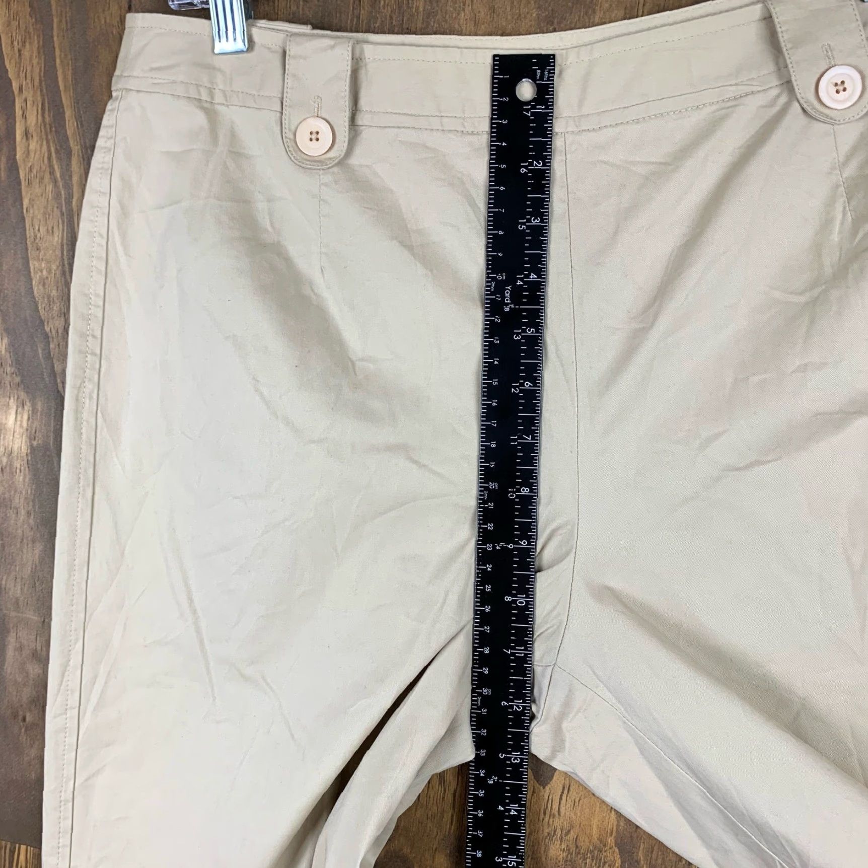 Talbots Talbots Women Pants Tan High Rise Pull On Side Zip Cuffed Ankle Stretch 12 Size 24" / US 00 / IT 34 - 7 Thumbnail