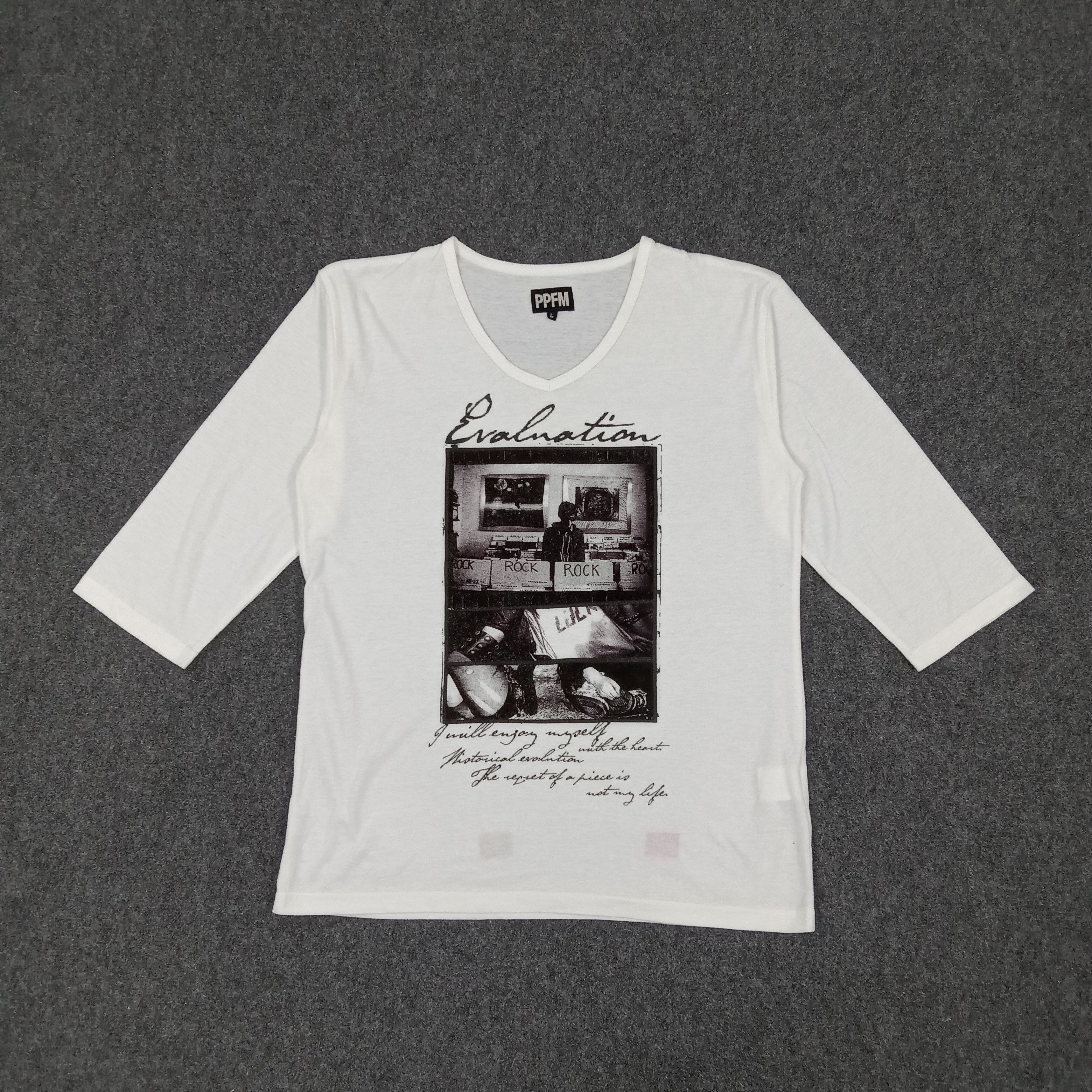 Japanese Brand × PPFM × Vintage PPFM Rock Japan Brand 3q V Neck Tshirt Size US M / EU 48-50 / 2 - 1 Thumbnail