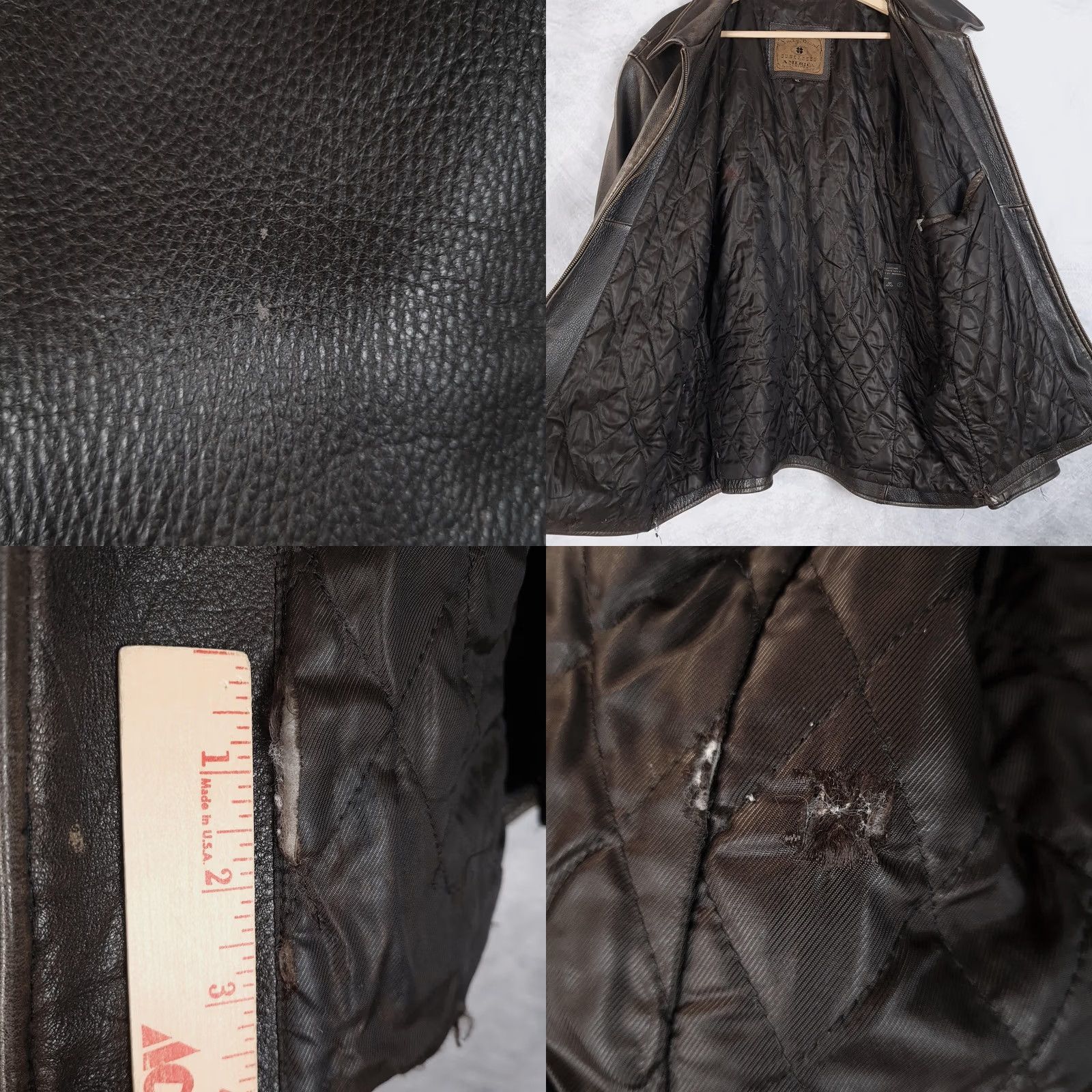Lucky Brand Lucky Brand Jacket Mens XL Brown Leather Full Zip Lined Bomber Dungarees America Leather Size US 36 / EU 52 - 8 Thumbnail