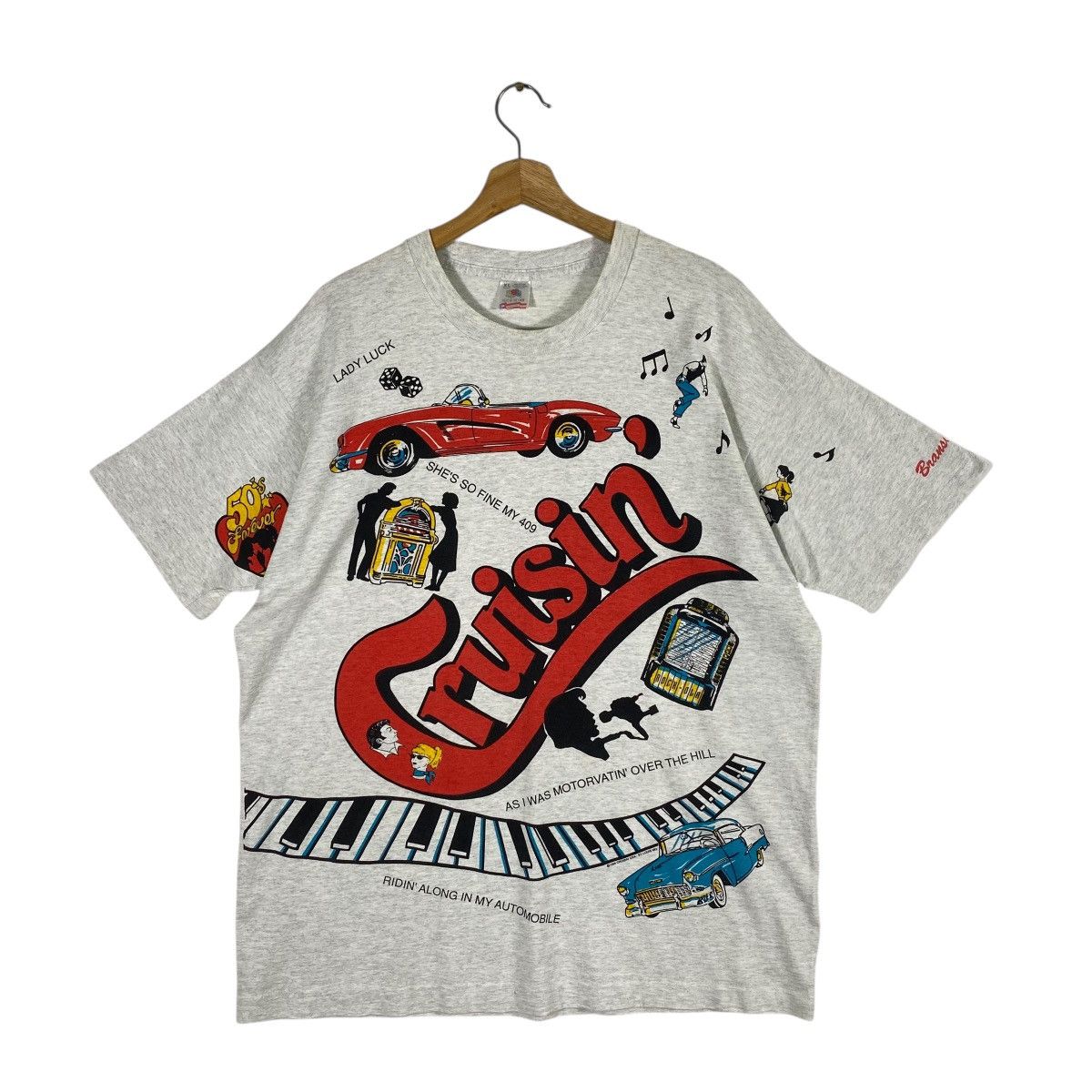 Vintage Vintage Beach Boys Cruisin T-Shirt Mens Allover Print Size US XL / EU 56 / 4 - 1 Thumbnail