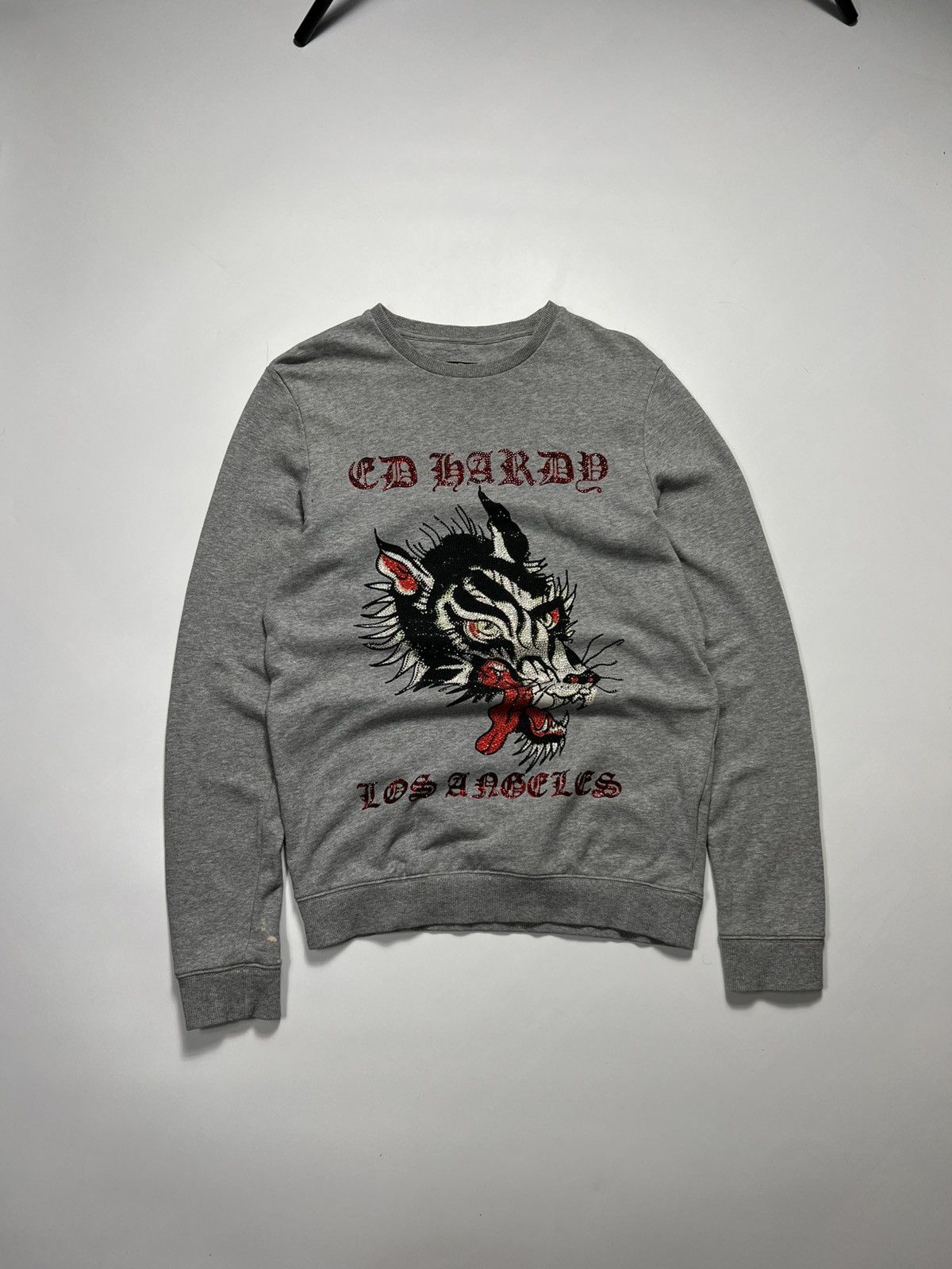 Ed Hardy Big Bad Wolf Logo With Rhinestones Sweatshirt