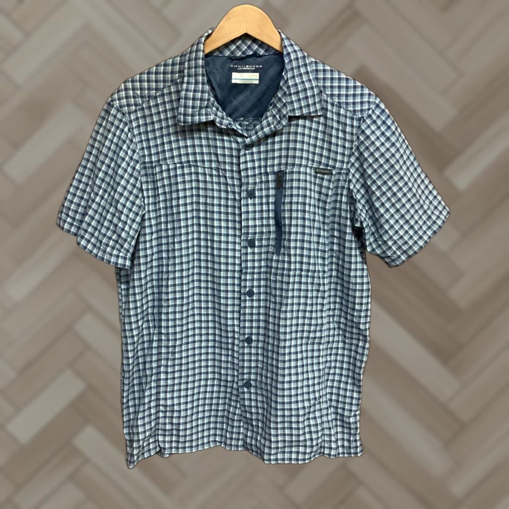 Vintage Columbia Omni-Shade Button-Up Shirt Medium Mens Blue Shirt Size US M / EU 48-50 / 2 - 1 Thumbnail