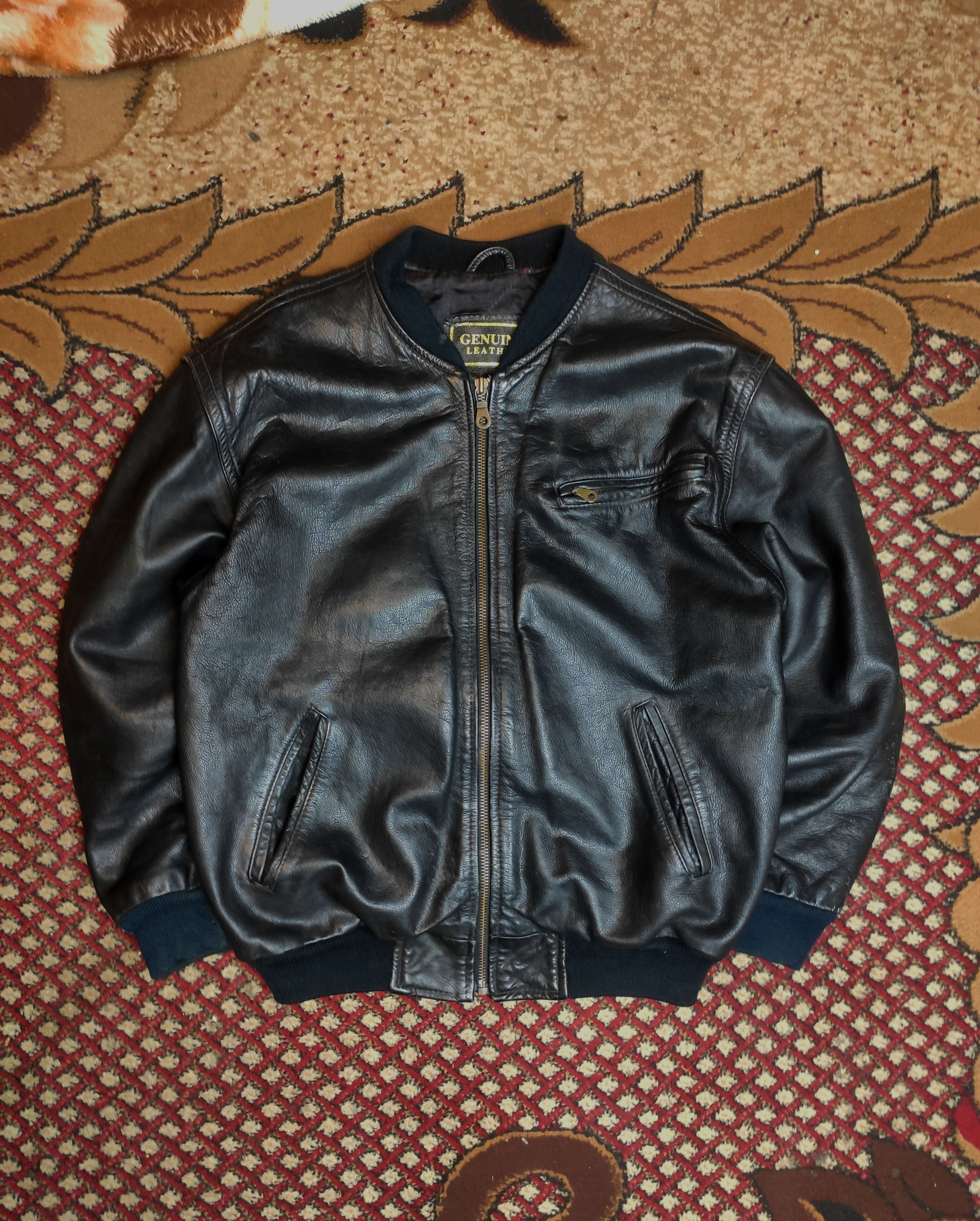 Vintage Black leather vintage bomber M ye yeezy motorcycle vintage Size US M / EU 48-50 / 2 - 2 Thumbnail