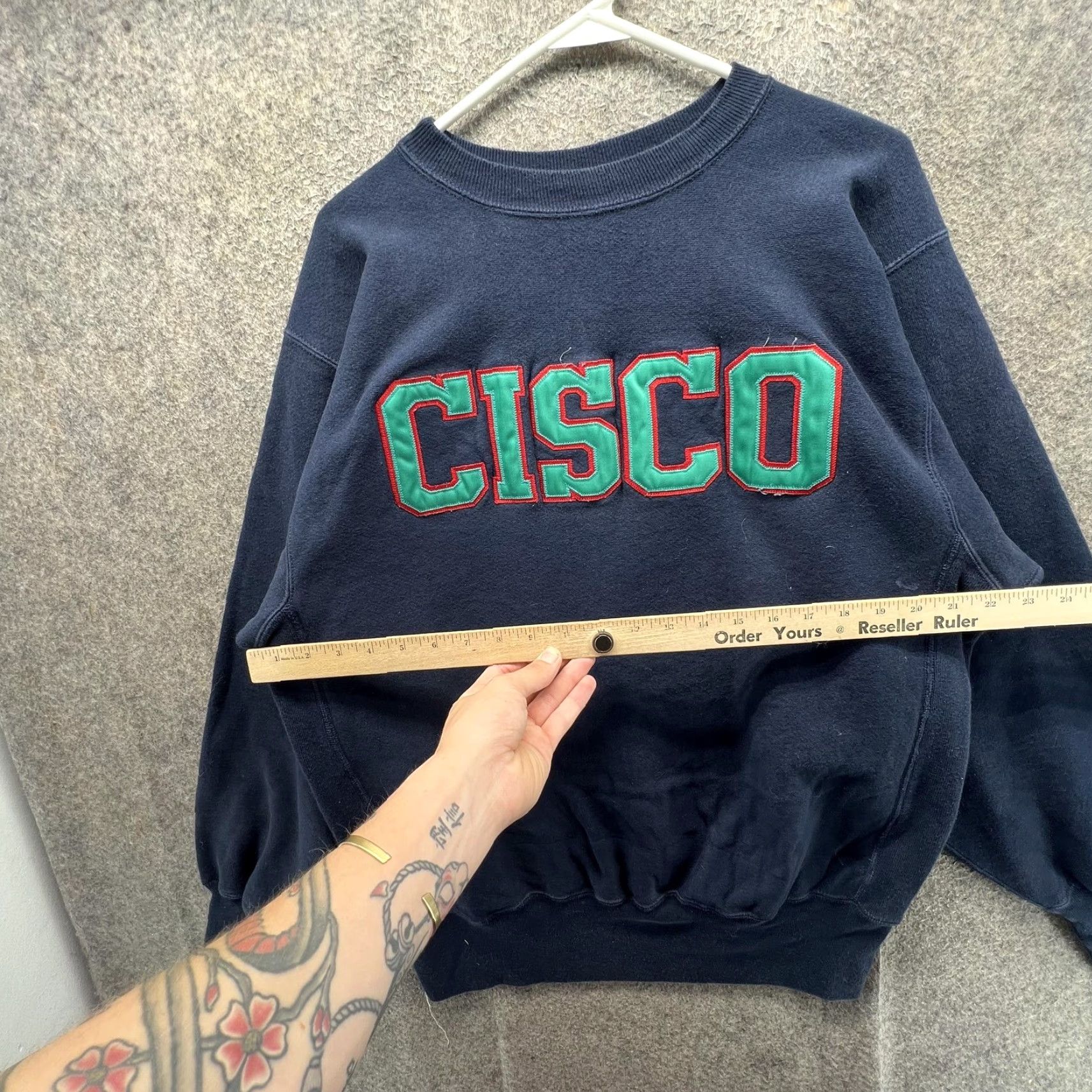 Champion Champion Reverse Weave Sweatshirt Mens XL Blue CISCO Applique Crewneck Fleece Graphic Print College Size US XL / EU 56 / 4 - 4 Thumbnail