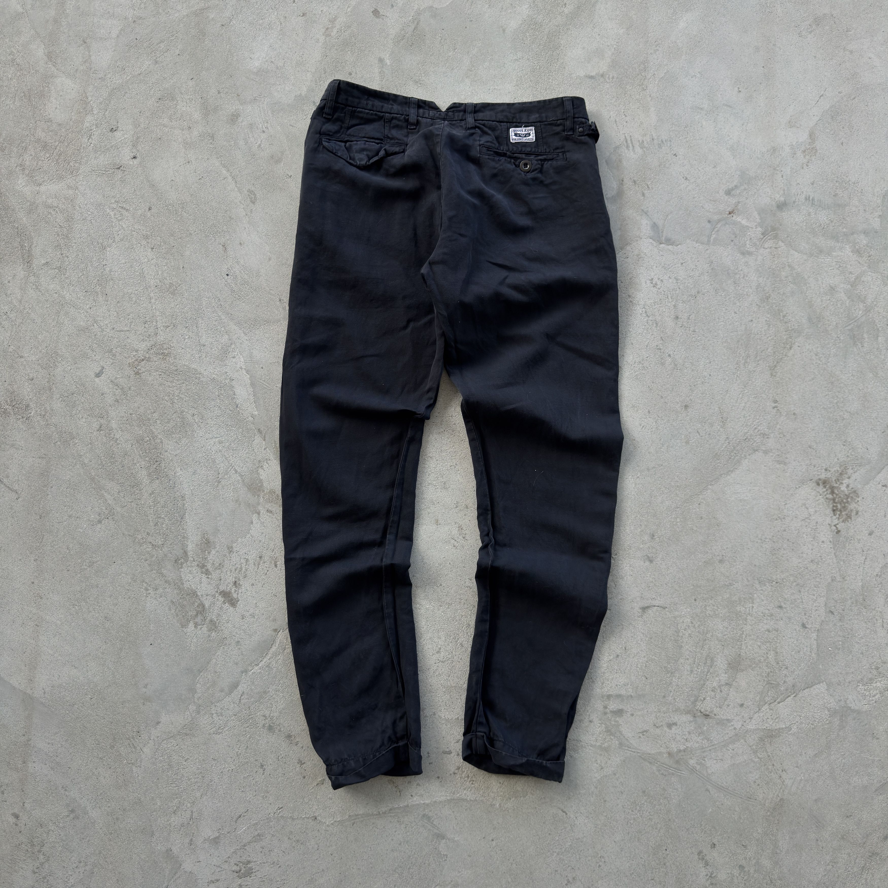 Emporio Armani Armani Jeans Linen P05 Antifit Black Pants Trousers Size US 32 / EU 48 - 1 Thumbnail