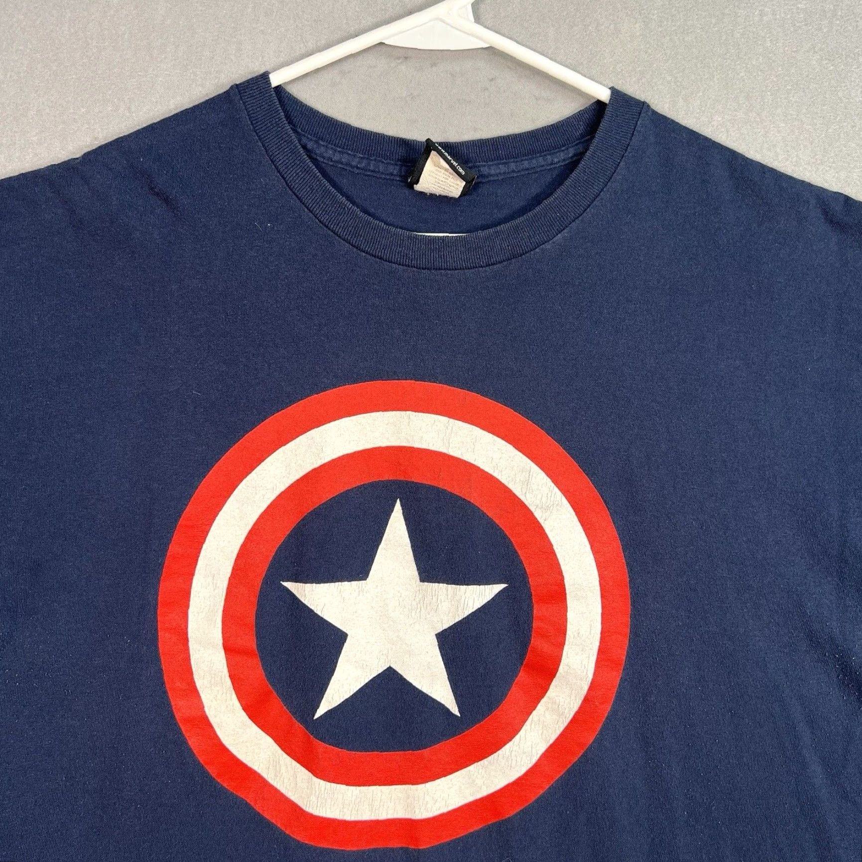 Vintage VINTAGE Marvel Captain America T-Shirt Adult XL Blue Movie Mens Shirt Crew Neck Short Sleeve Size US XL / EU 56 / 4 - 2 Thumbnail