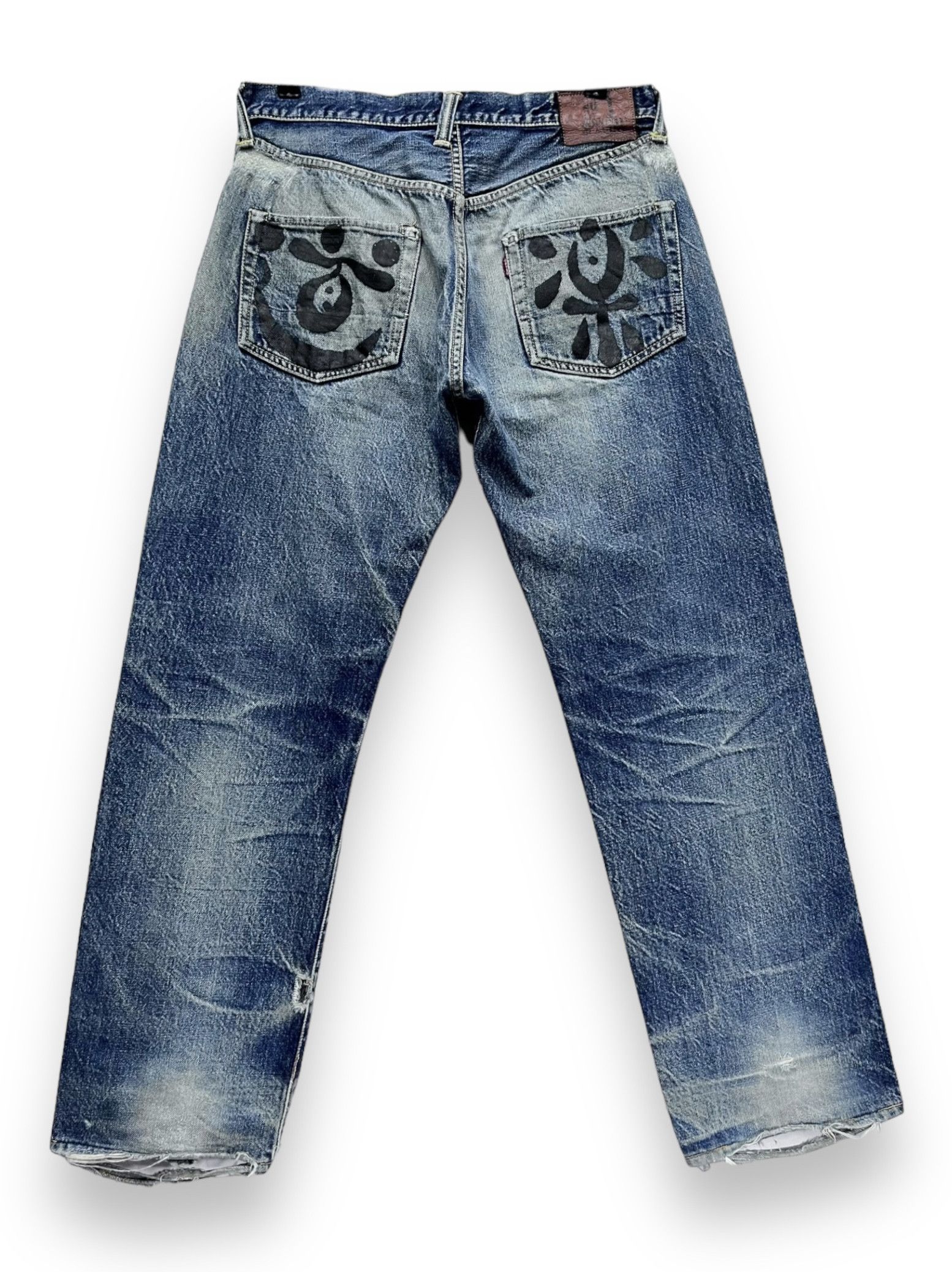 Japanese Brand × Vintage 🔥EVISU YAMANE NO1 SPECIAL SELVEDGE Worn-Out Thrashed Denim Size US 31 - 2 Thumbnail