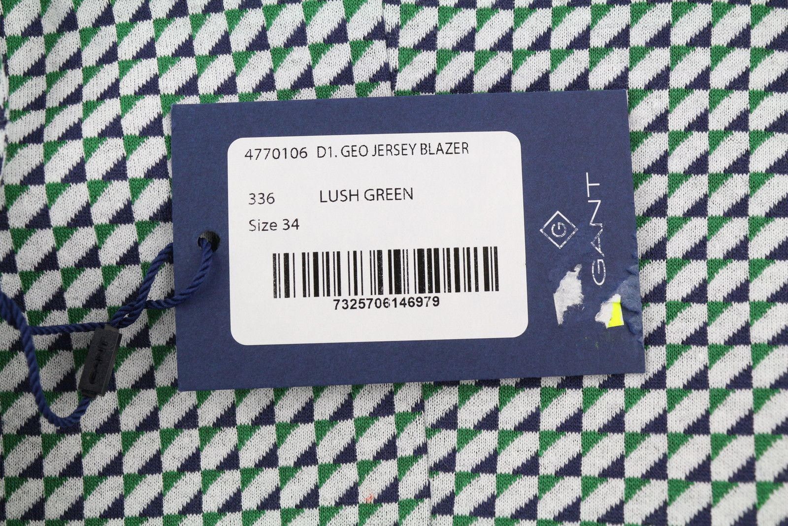 Gant GEO JERSEY EU34 Patterned Notch Half Lined Blazer 85536 Size XS / US 0-2 / IT 36-38 - 8 Thumbnail