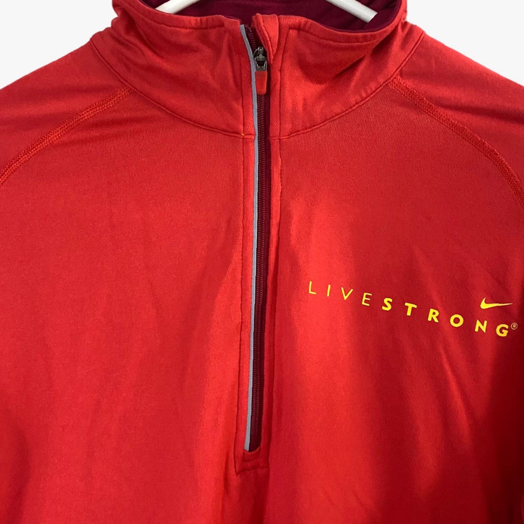 Nike VINTAGE Nike Livestrong Dri-FIT Training 1/4 Zip Pullover Shirt Red Womens Large L Size L / US 10 / IT 46 - 5 Thumbnail