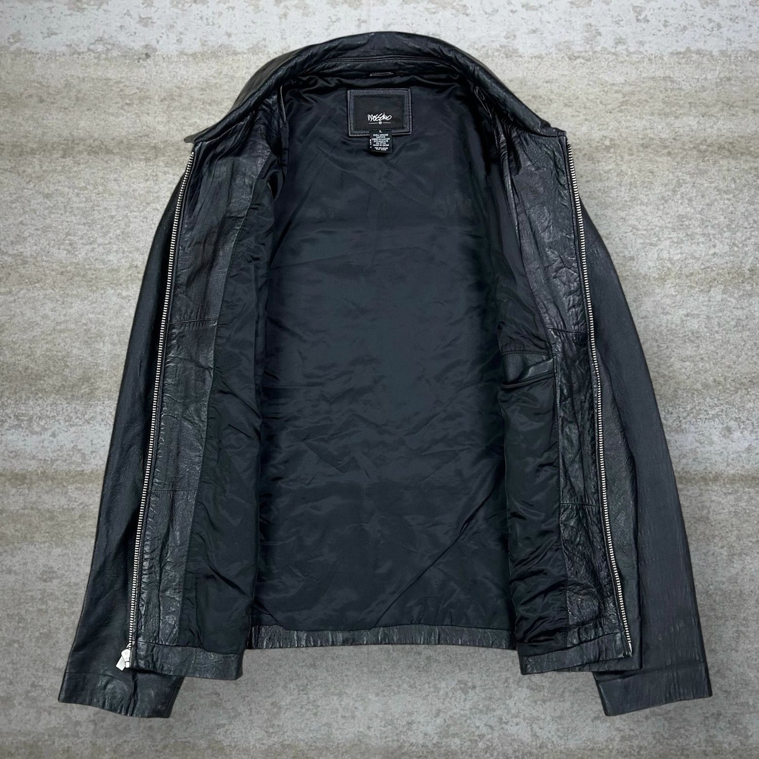 Mossimo Vintage 90s Mossimo Genuine Leather Jacket Mens L Jet Black Size US L / EU 52-54 / 3 - 2 Thumbnail