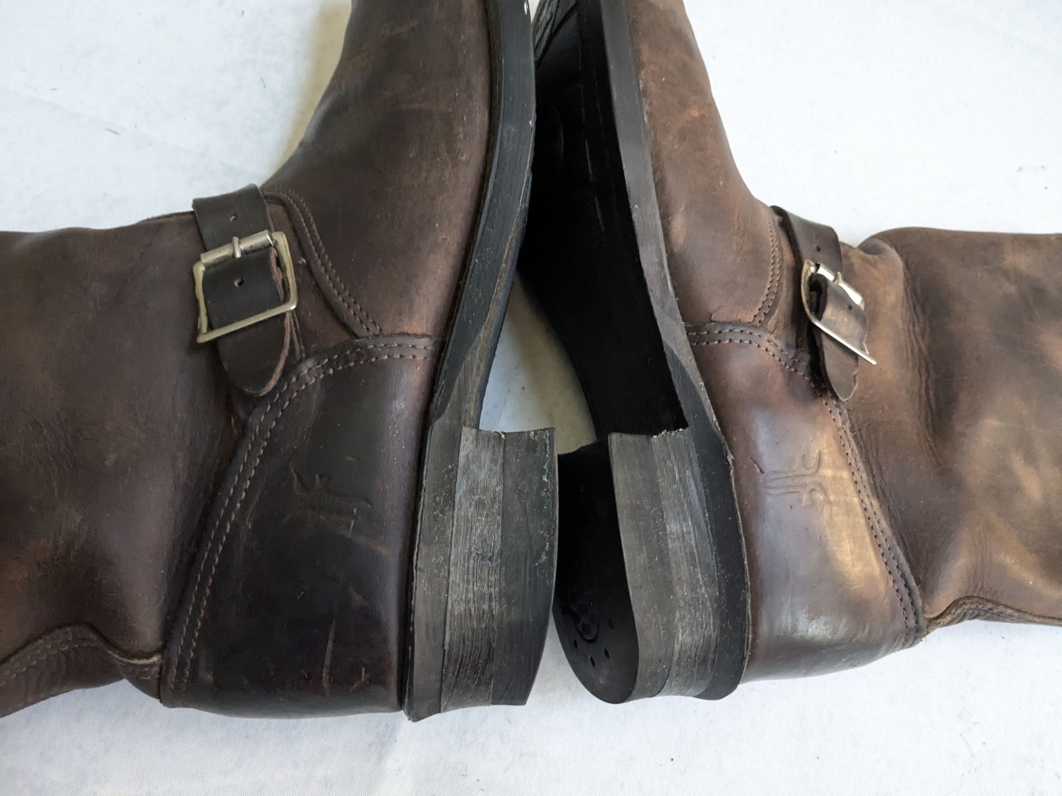 Frye Frye Harness Brown Leather 10.5 M Leather Buckle Punk Size US 10.5 / EU 43-44 - 9 Thumbnail