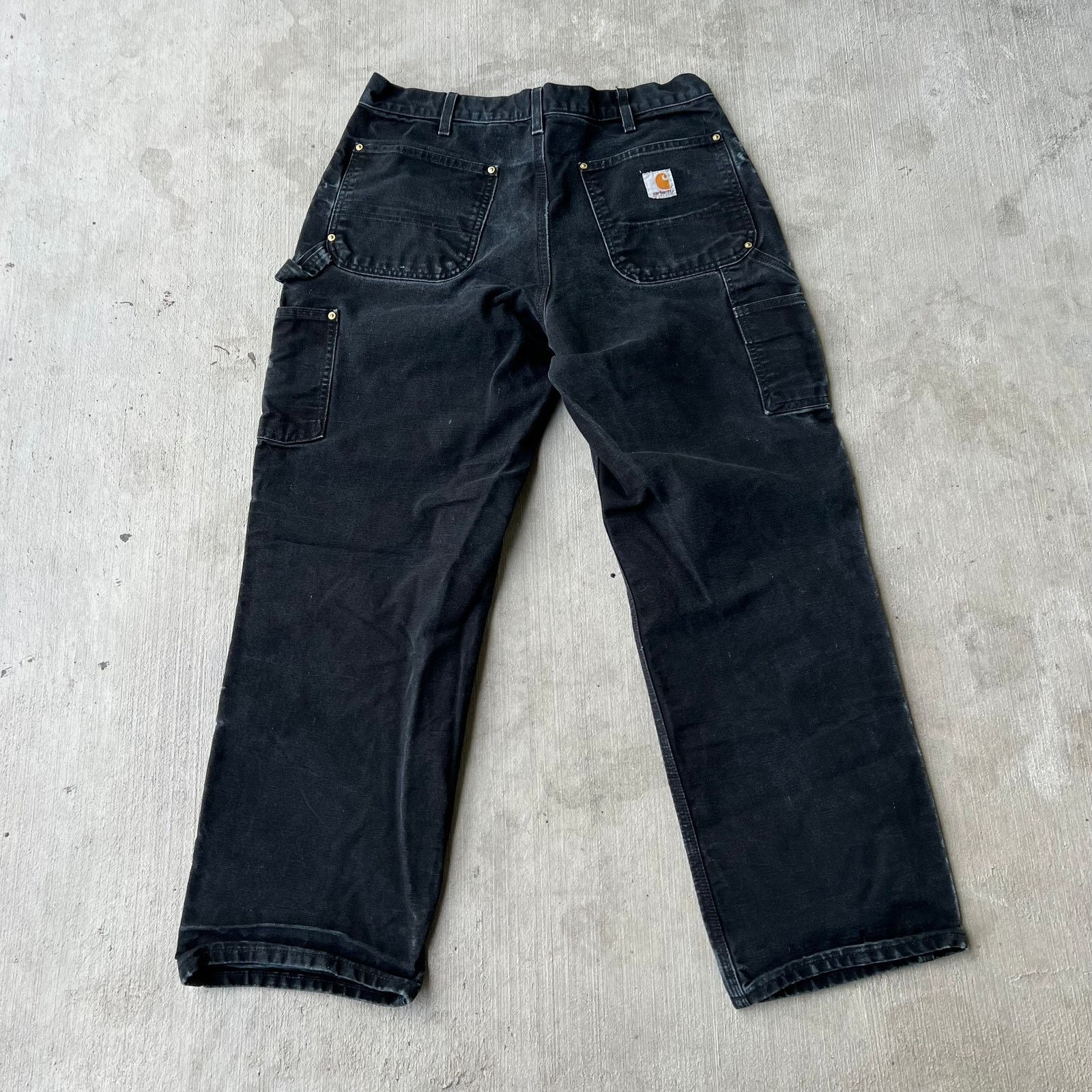 Carhartt × Vintage Carhartt faded black double knee work wear carpenter pants Size US 31 - 5 Thumbnail