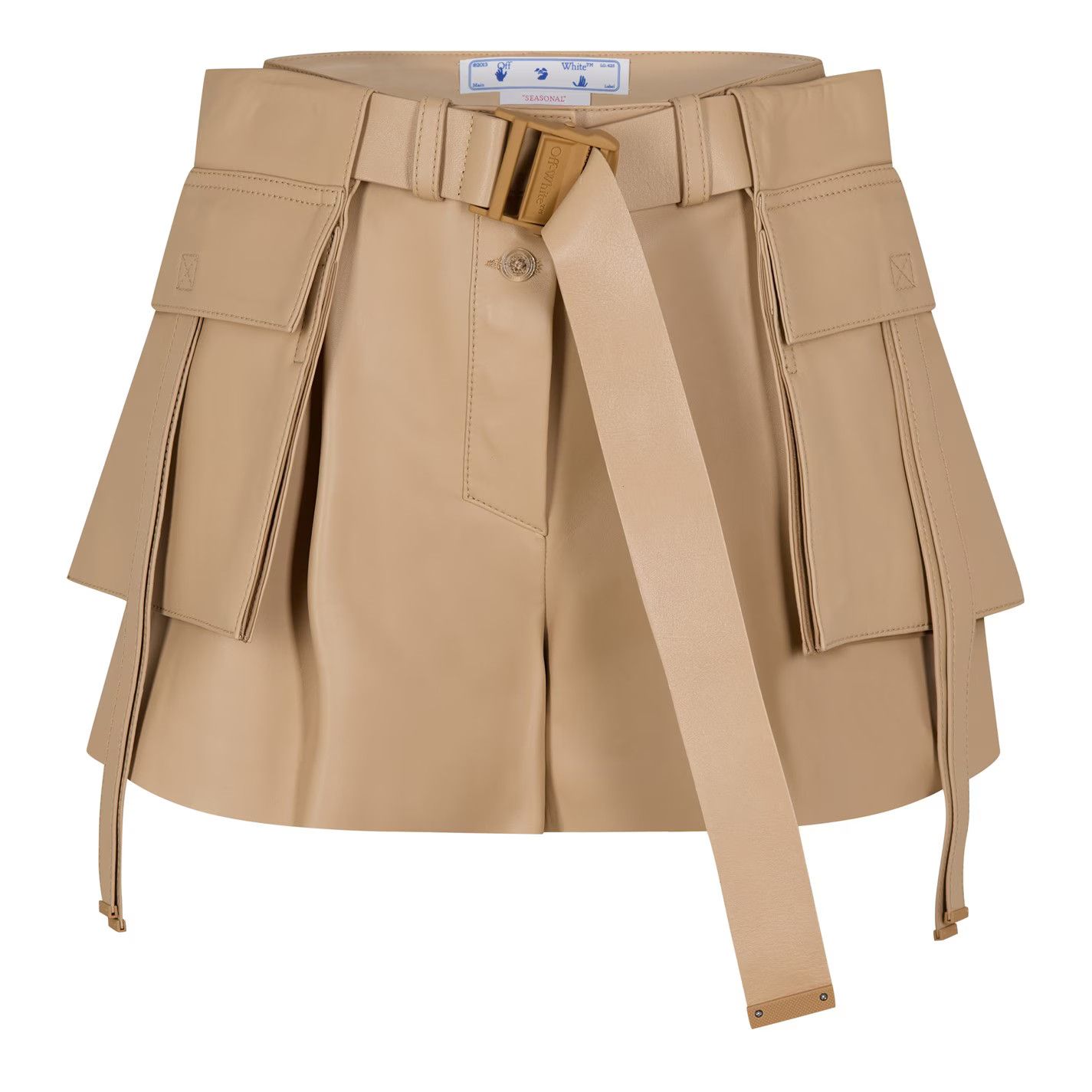 Off-White o1g2r1mq0125 Gabardine Cargo Short in Camel Size 28" / US 6 / IT 42 - 1 Thumbnail