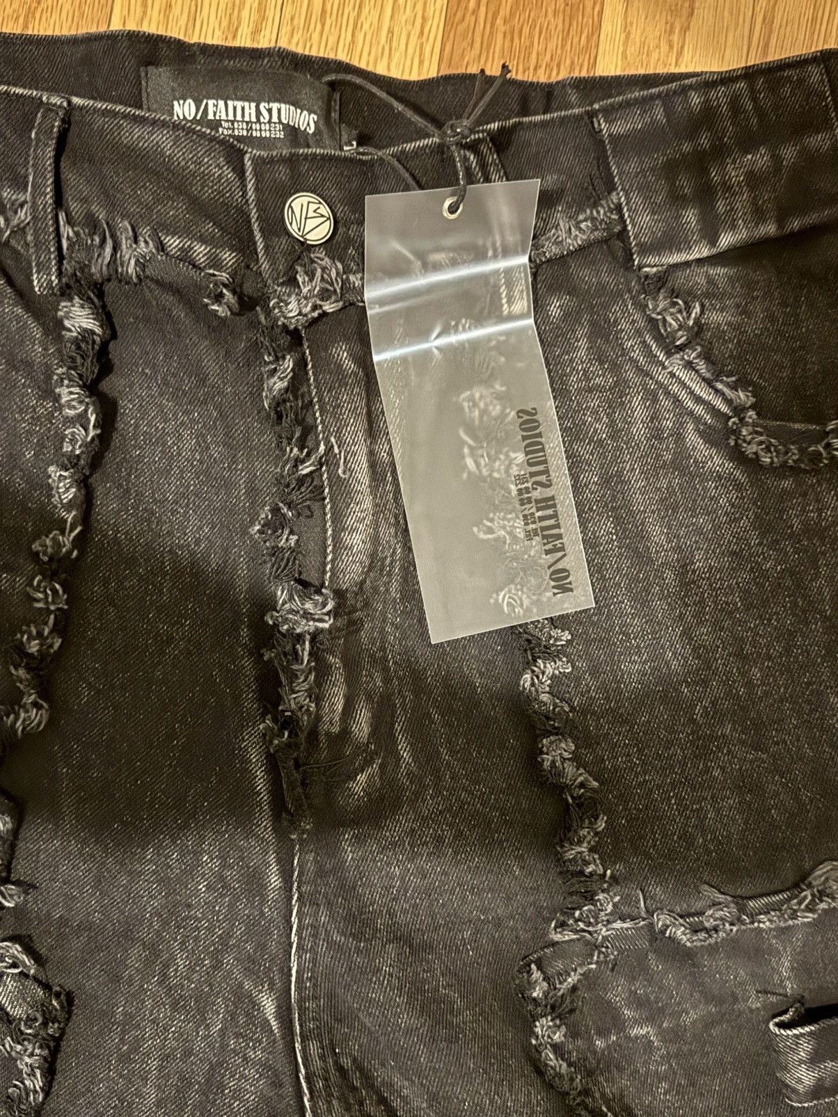 Japanese Brand × No Faith Studios No Faith Studios FLARED DENIM 001 BLACK Size US 34 / EU 50 - 4 Thumbnail